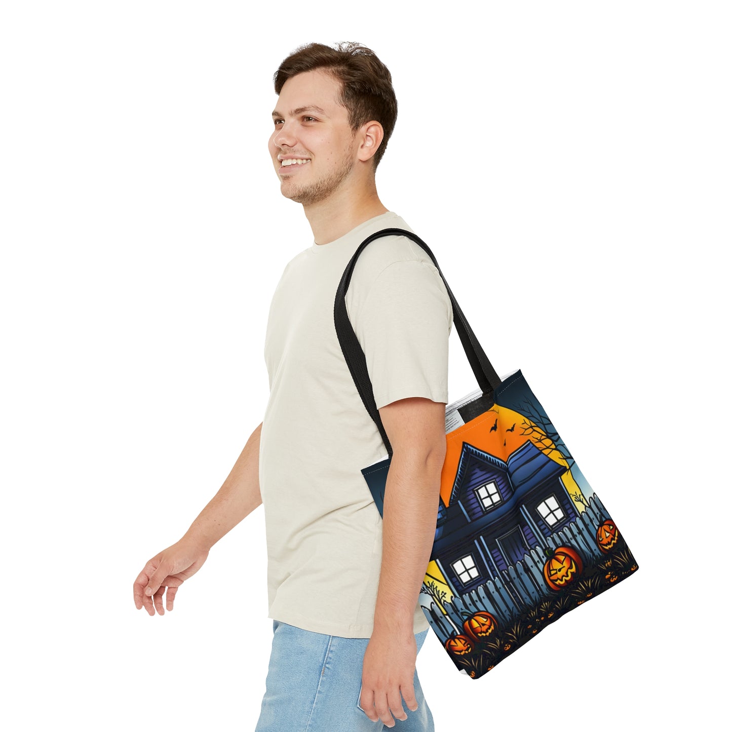 Halloween Haunted House Tote Bag (AOP)