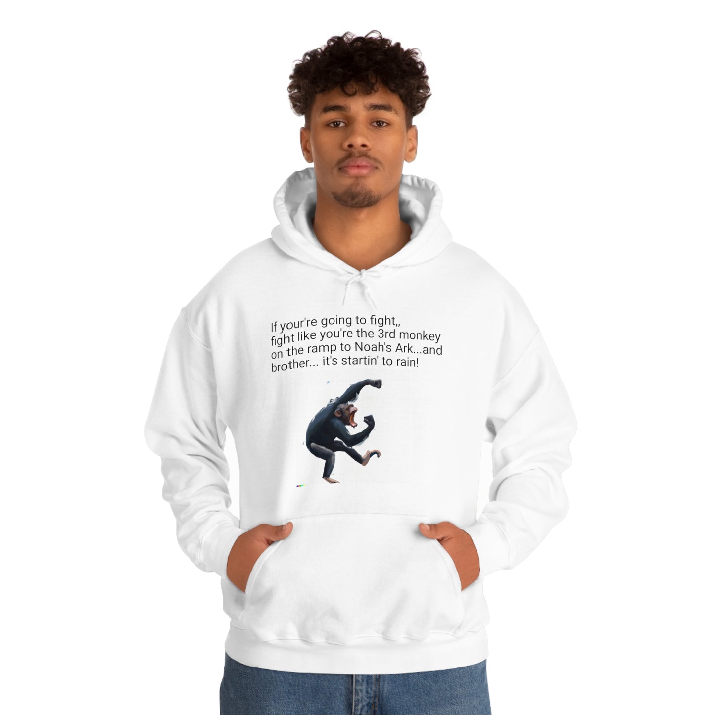 Fighting Monkey Mantra Unisex Heavy Blend™ Inspirational Hooded Sweatshirt