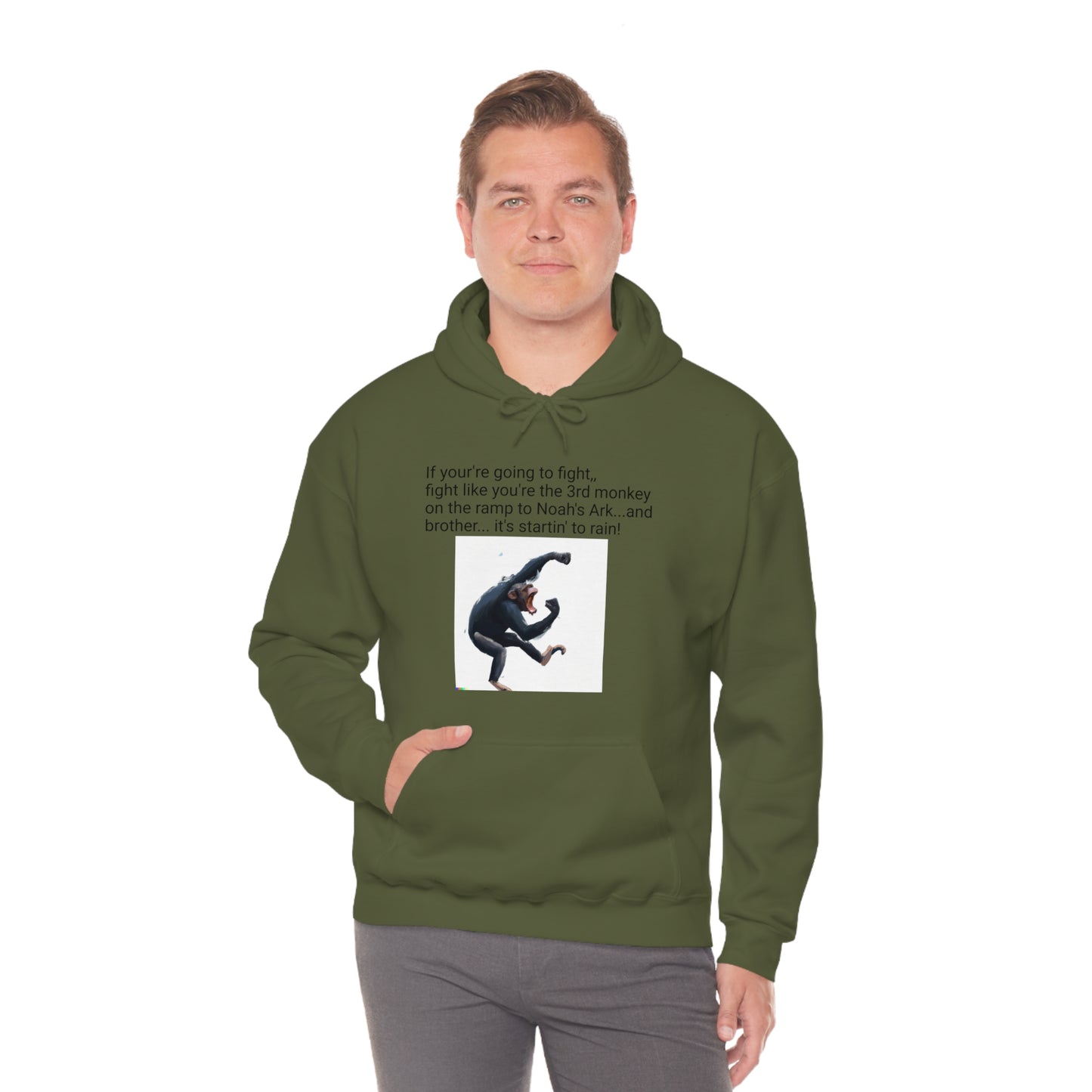 Fighting Monkey Mantra Unisex Heavy Blend™ Inspirational Hooded Sweatshirt