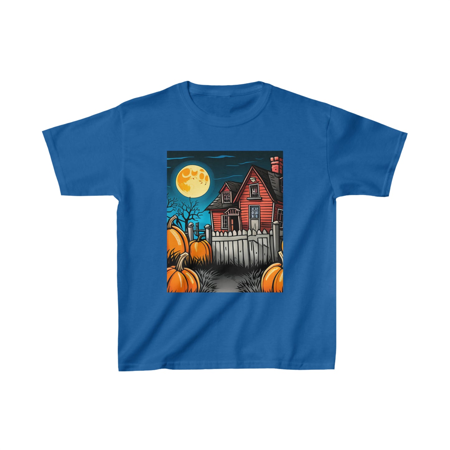 Halloween Red Haunted House Kids Heavy Cotton™ Tee
