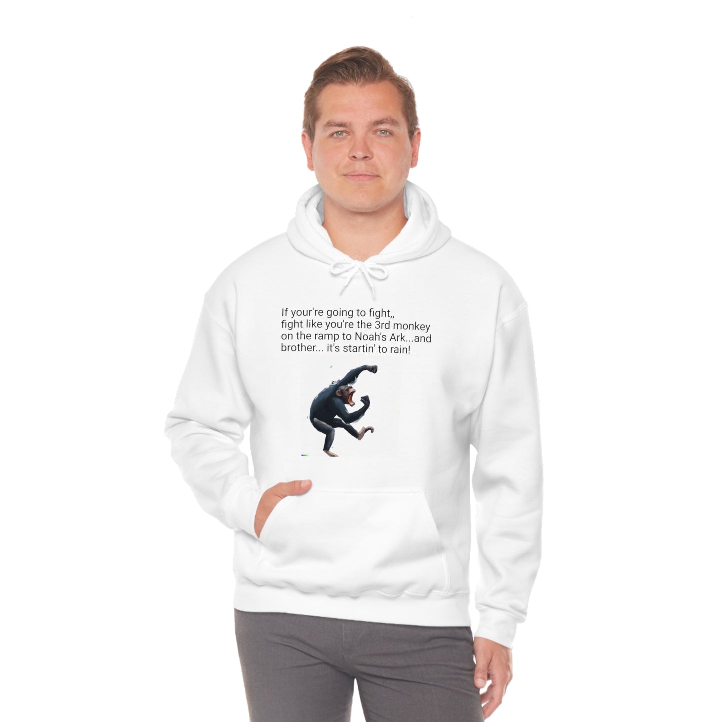 Fighting Monkey Mantra Unisex Heavy Blend™ Inspirational Hooded Sweatshirt