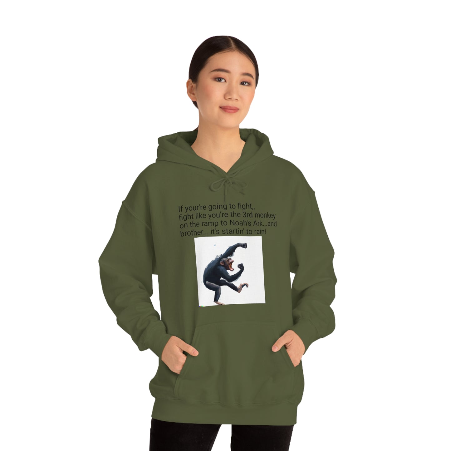 Fighting Monkey Mantra Unisex Heavy Blend™ Inspirational Hooded Sweatshirt