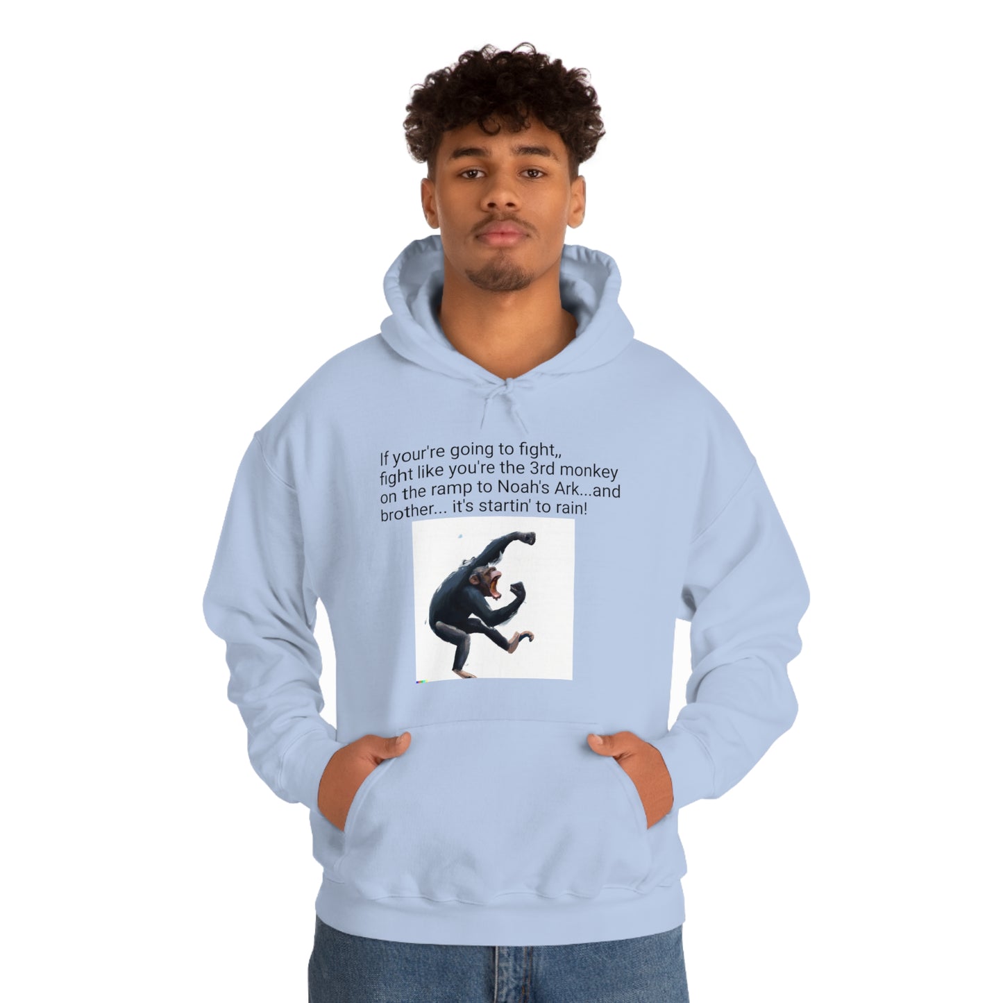Fighting Monkey Mantra Unisex Heavy Blend™ Inspirational Hooded Sweatshirt