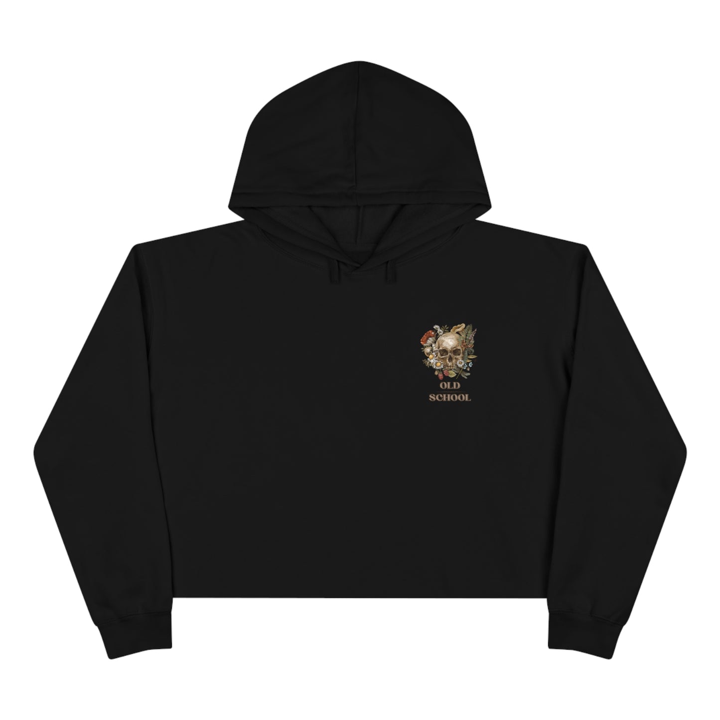"Old School " Skull - Crop Hoodie