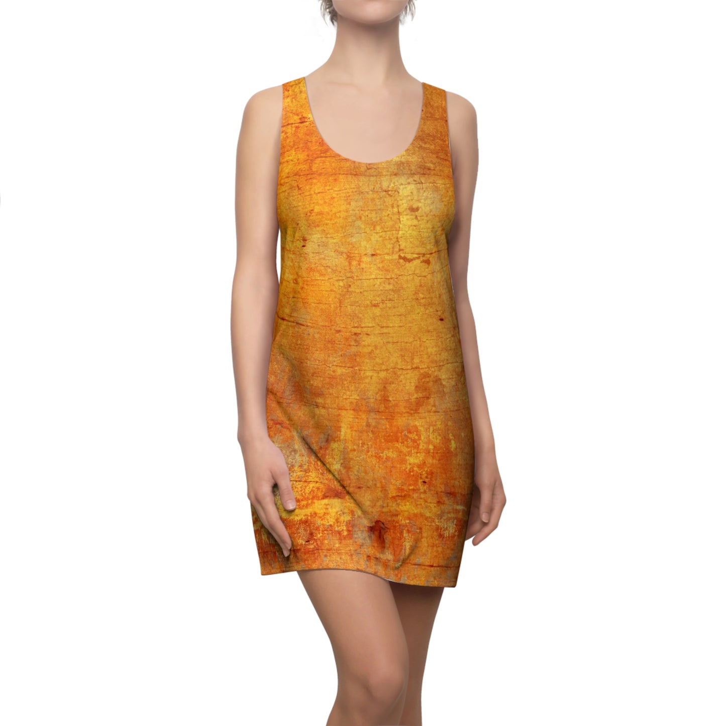 "Autumn Elegance Razorback Dress" Women's Cut & Sew Racerback Dress (AOP)