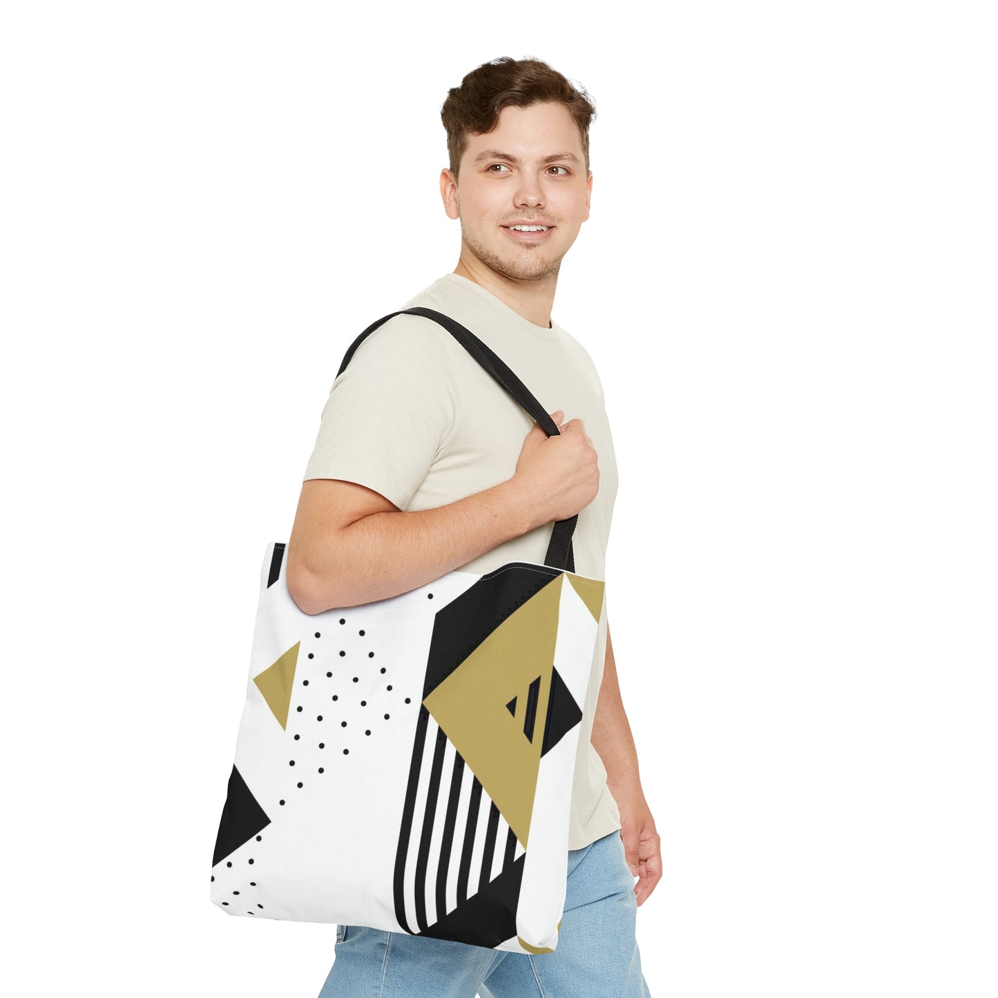 Modern Edges Black and Gold Tote Bag (AOP)