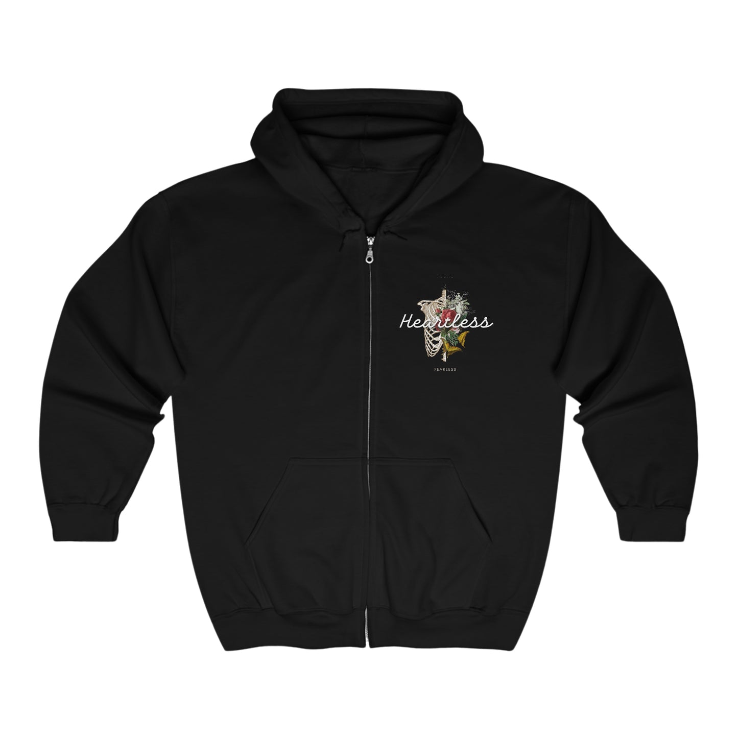 Heartless Rose Hoodie -Unisex Heavy Blend™ Full Zip Hooded Sweatshirt