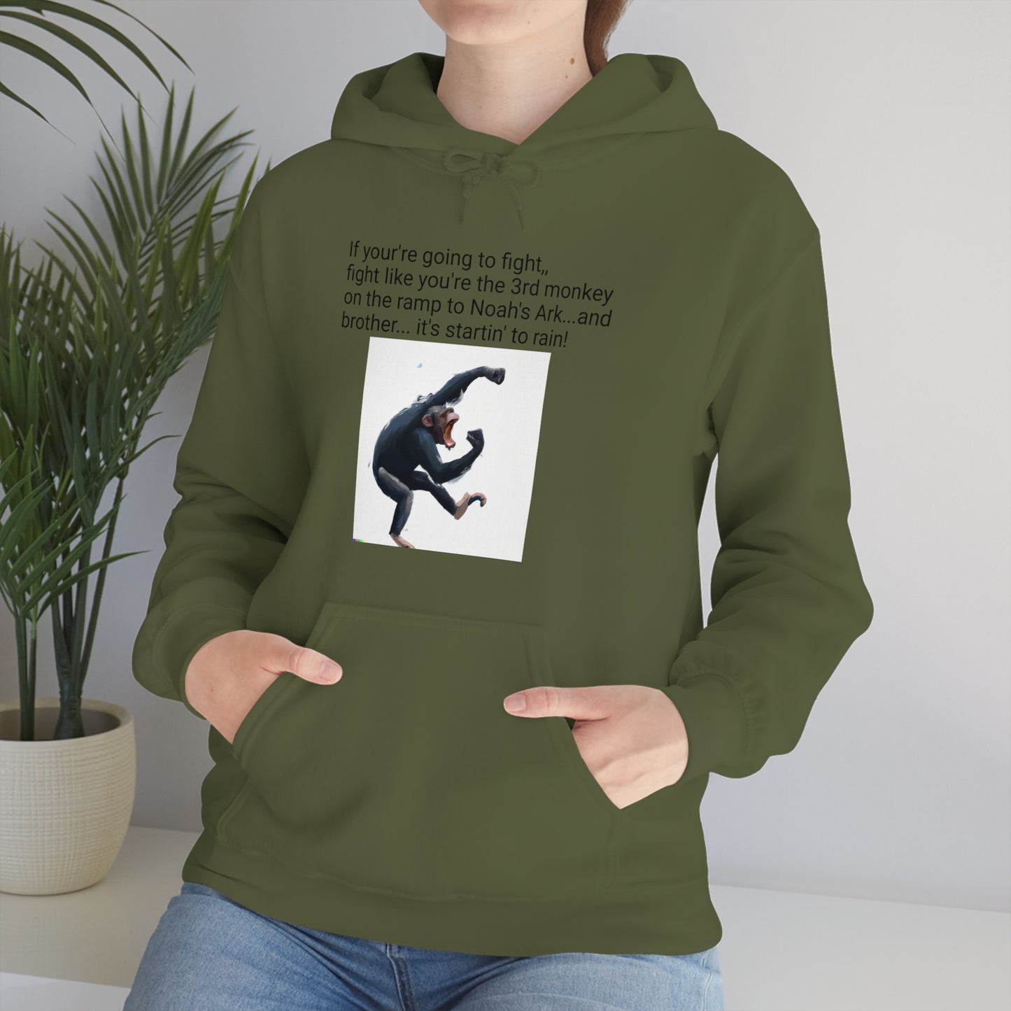 Fighting Monkey Mantra Unisex Heavy Blend™ Inspirational Hooded Sweatshirt