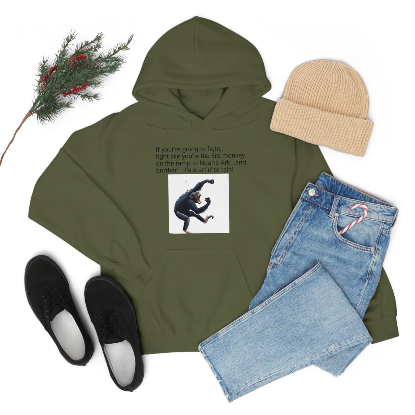 Fighting Monkey Mantra Unisex Heavy Blend™ Inspirational Hooded Sweatshirt