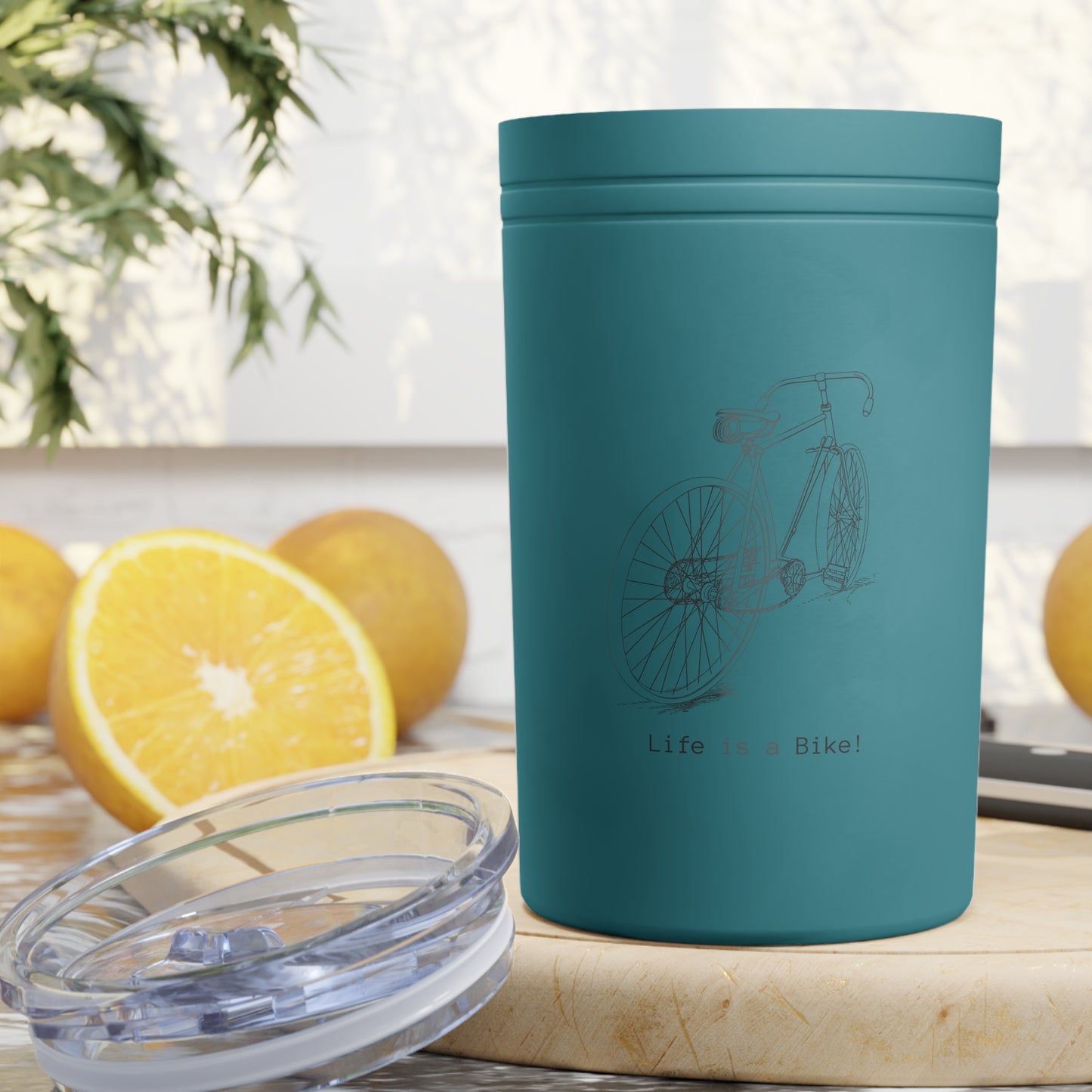 "Life is a Bike" Vintage Bike Vacuum Insulated Tumbler, 11oz