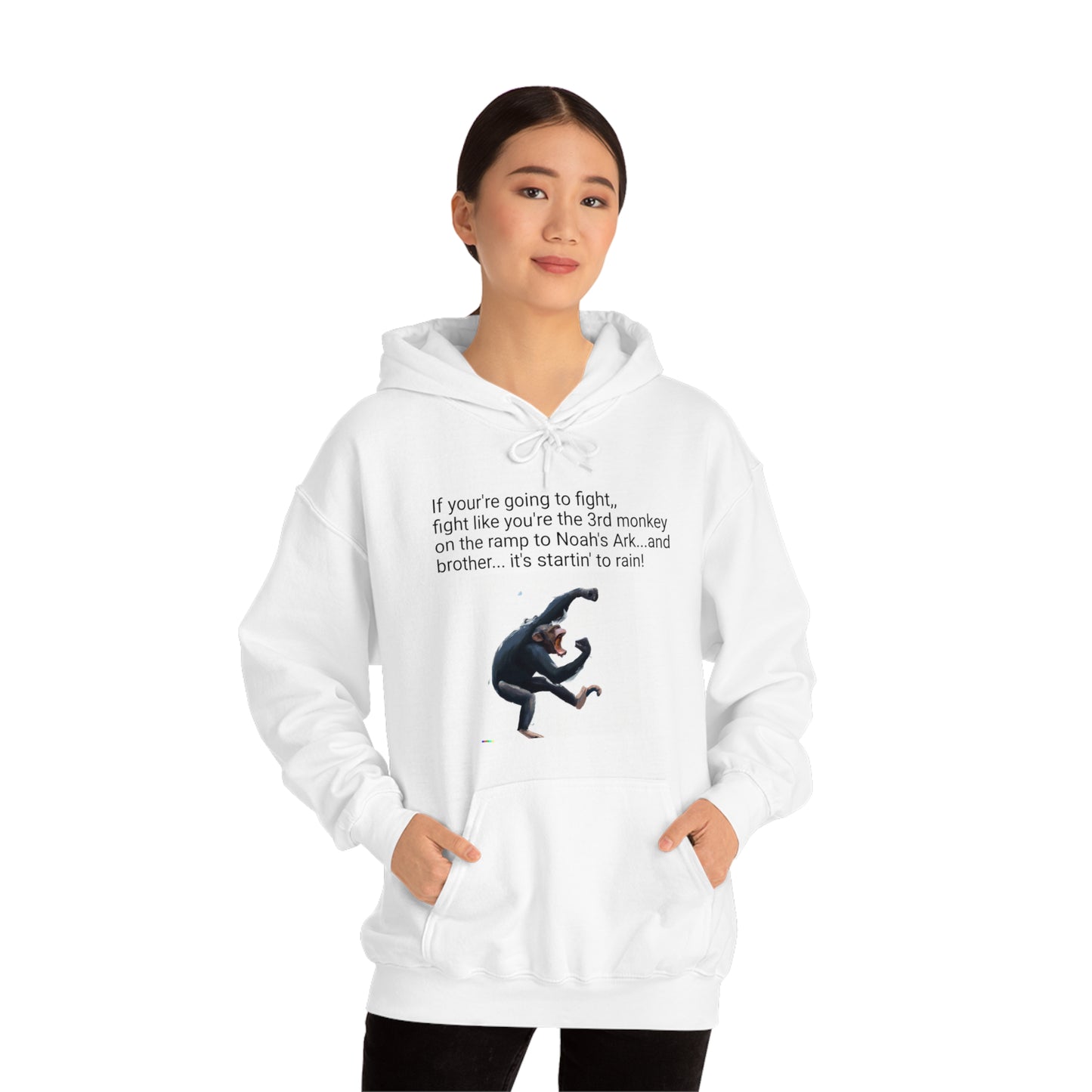 Fighting Monkey Mantra Unisex Heavy Blend™ Inspirational Hooded Sweatshirt