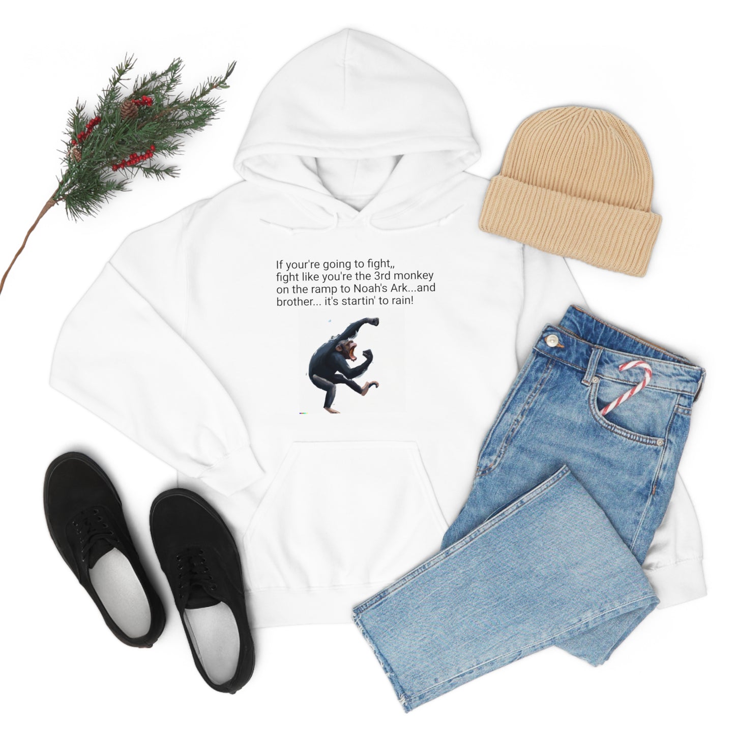 Fighting Monkey Mantra Unisex Heavy Blend™ Inspirational Hooded Sweatshirt