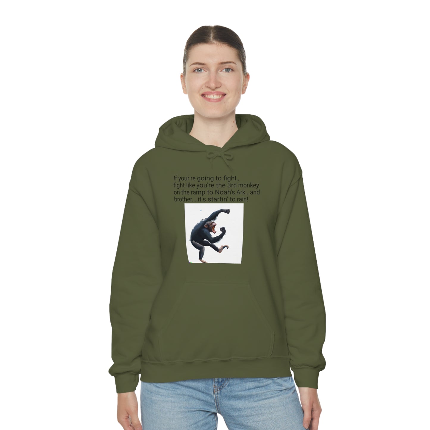 Fighting Monkey Mantra Unisex Heavy Blend™ Inspirational Hooded Sweatshirt