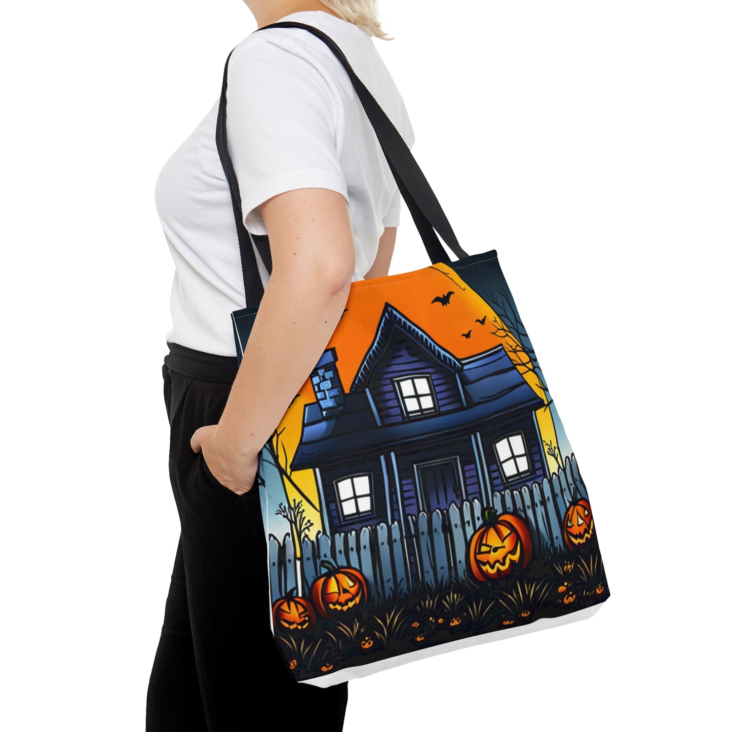 Halloween Haunted House Tote Bag (AOP)