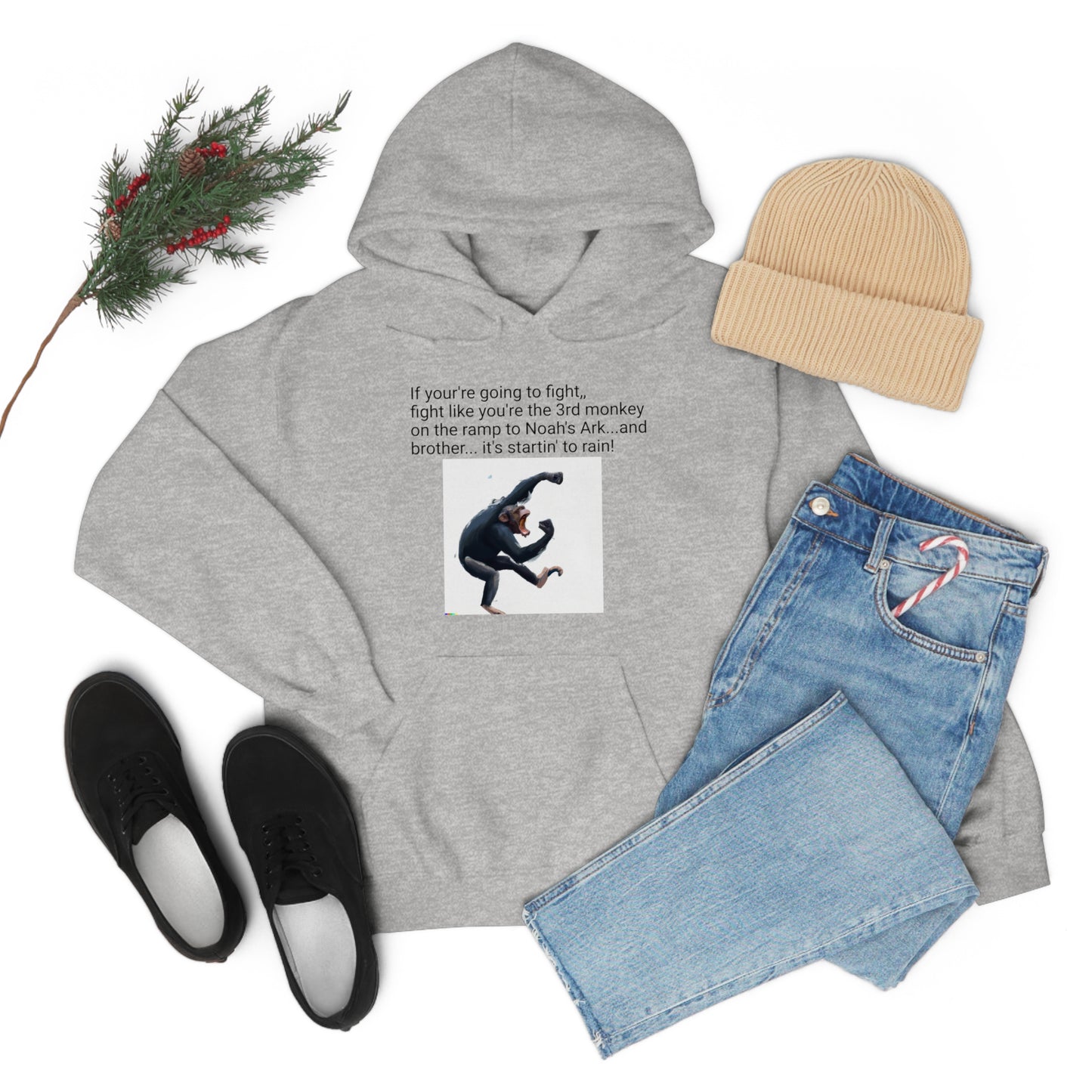 Fighting Monkey Mantra Unisex Heavy Blend™ Inspirational Hooded Sweatshirt
