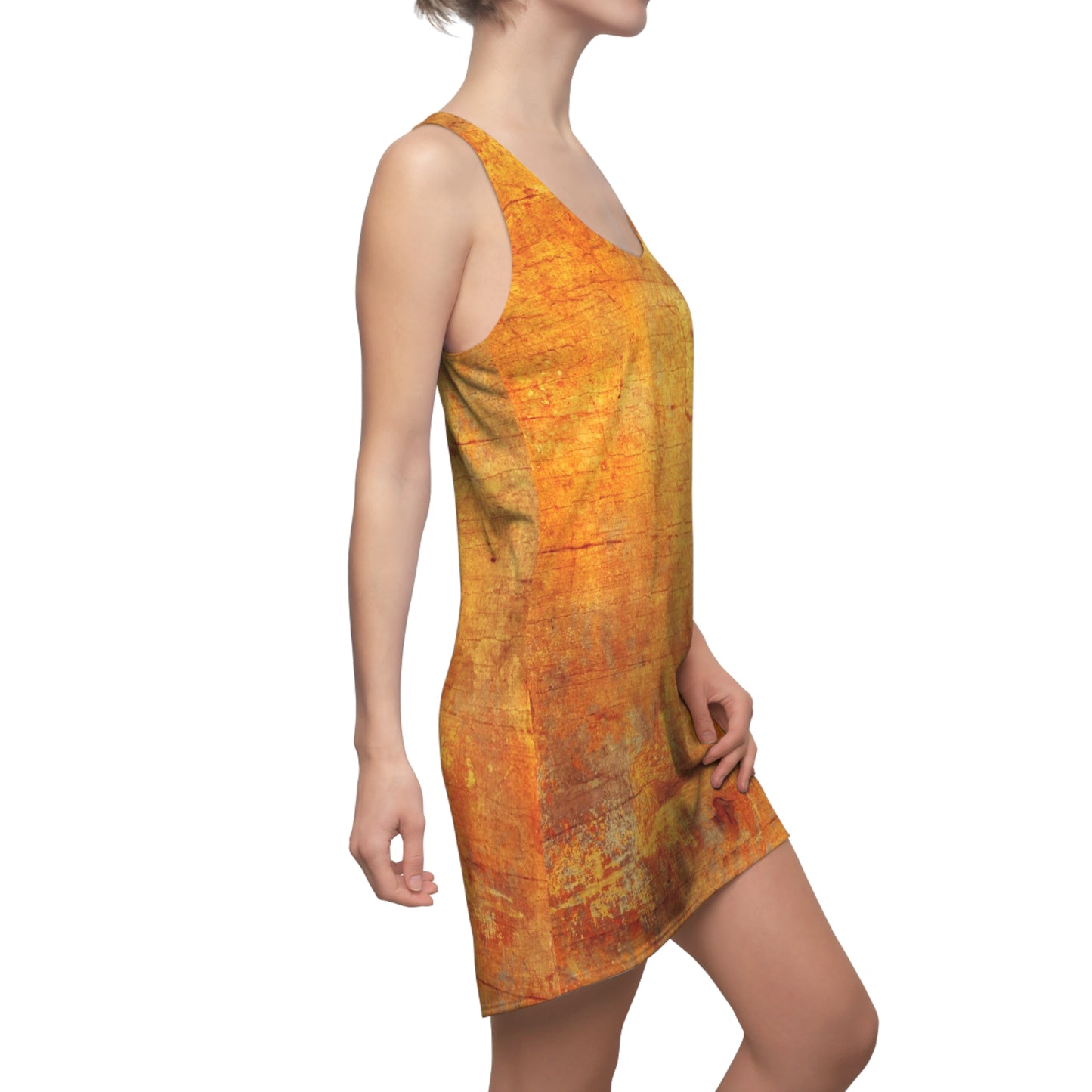 "Autumn Elegance Razorback Dress" Women's Cut & Sew Racerback Dress (AOP)