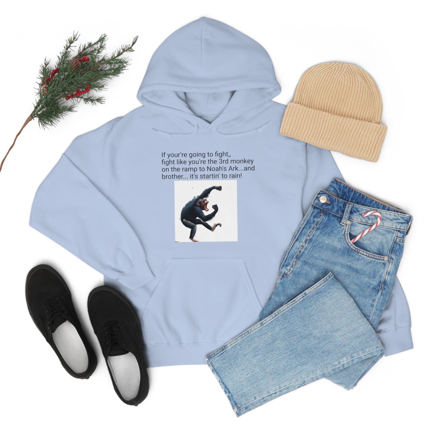 Fighting Monkey Mantra Unisex Heavy Blend™ Inspirational Hooded Sweatshirt