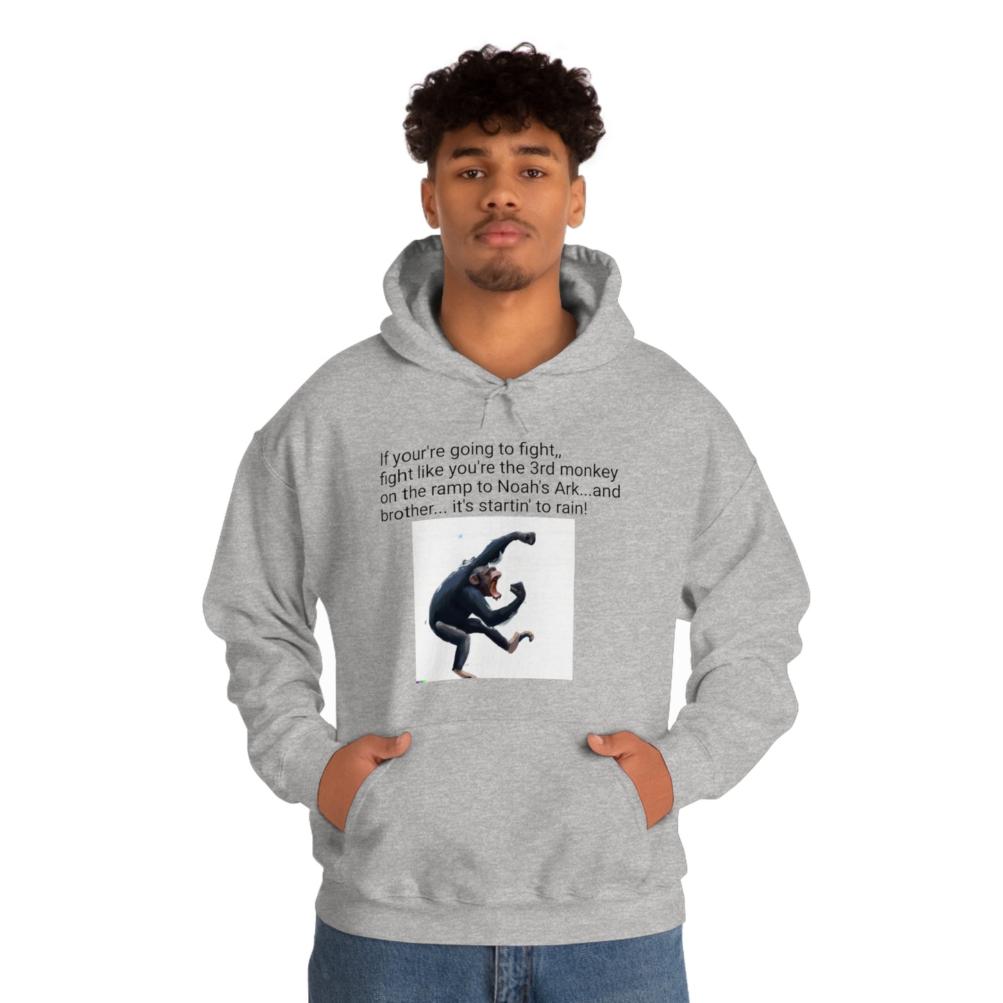 Fighting Monkey Mantra Unisex Heavy Blend™ Inspirational Hooded Sweatshirt