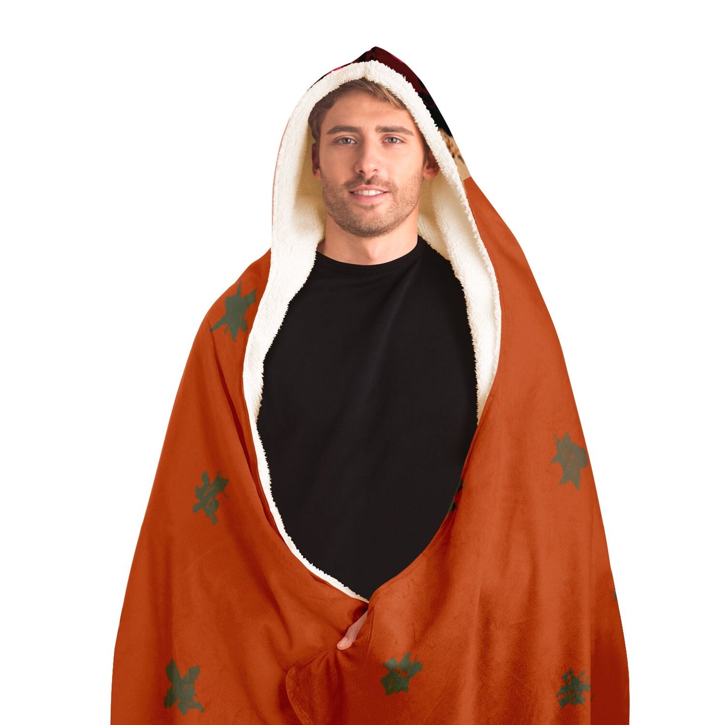 Fall Colored Mexican Falsa Hooded Blanket - AOP