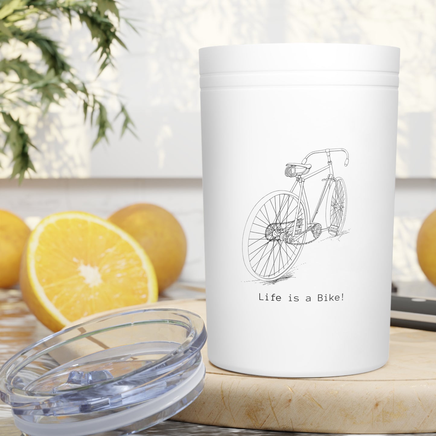 "Life is a Bike" Vintage Bike Vacuum Insulated Tumbler, 11oz