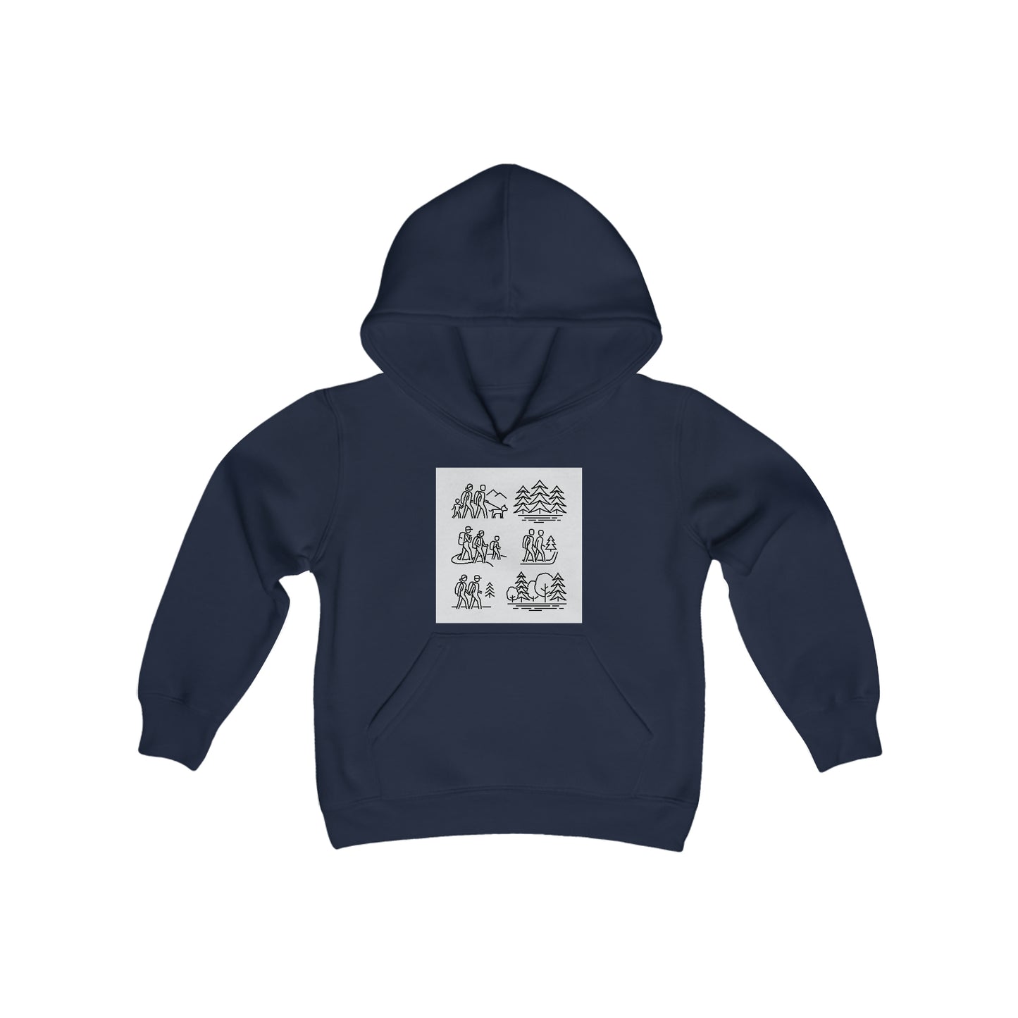 Family Hikes-Youth Heavy Blend Hooded Sweatshirt