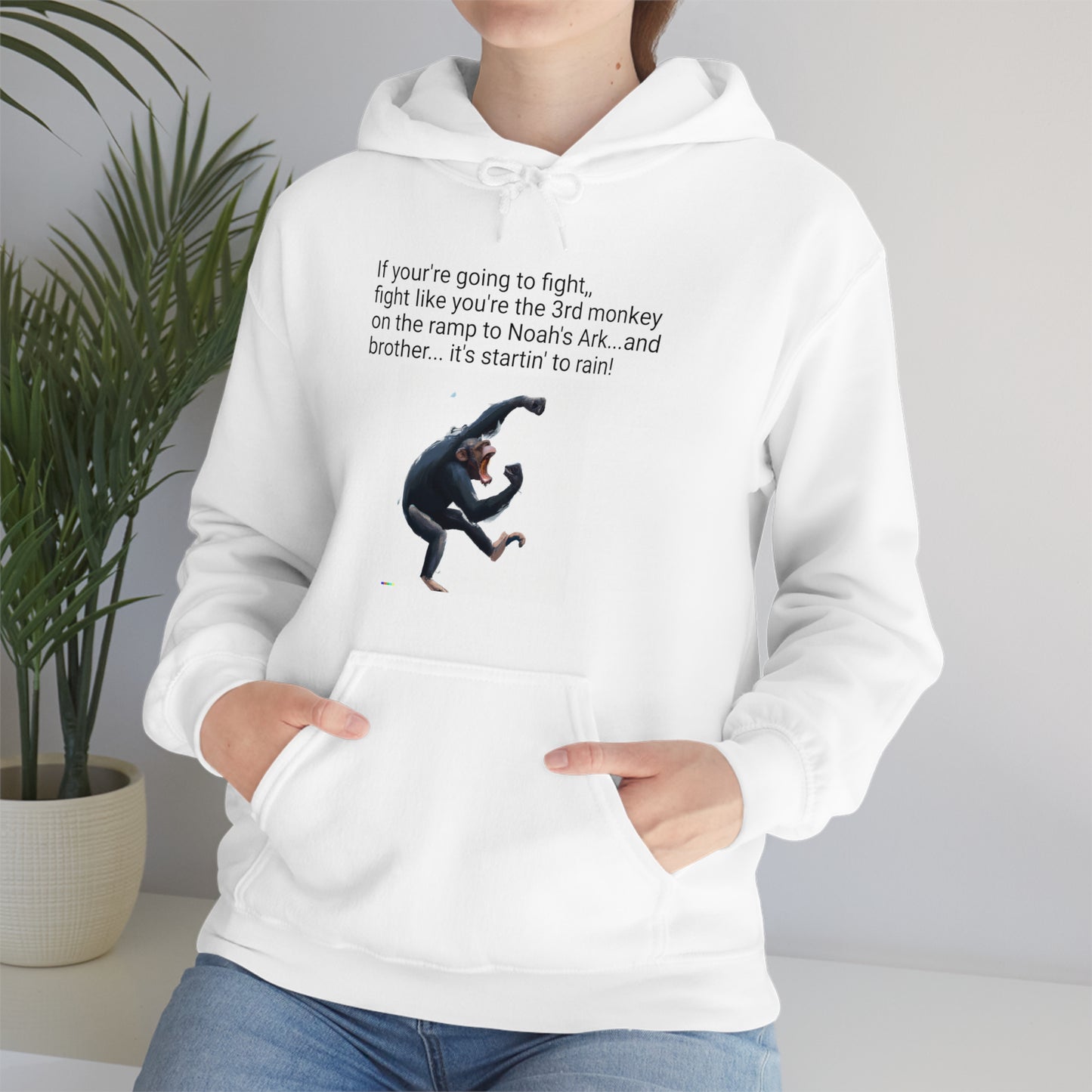 Fighting Monkey Mantra Unisex Heavy Blend™ Inspirational Hooded Sweatshirt