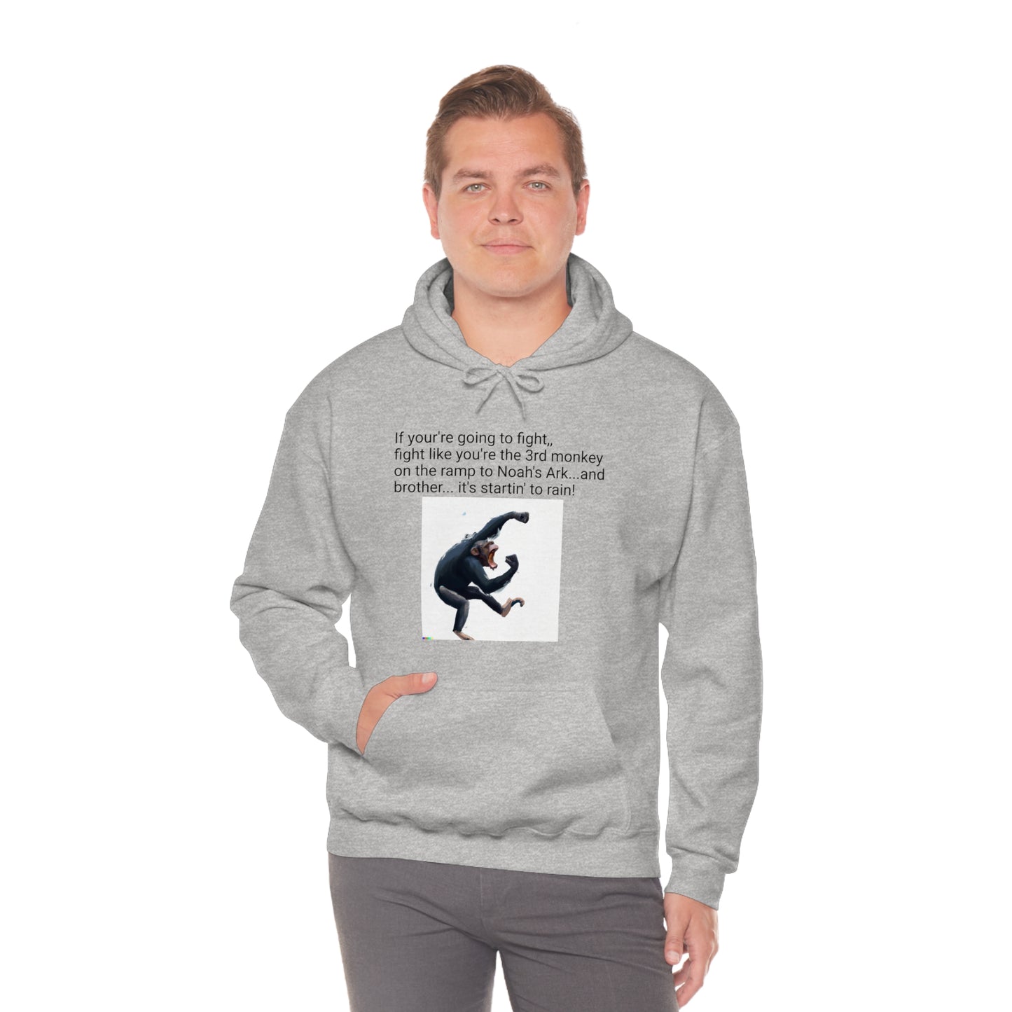 Fighting Monkey Mantra Unisex Heavy Blend™ Inspirational Hooded Sweatshirt