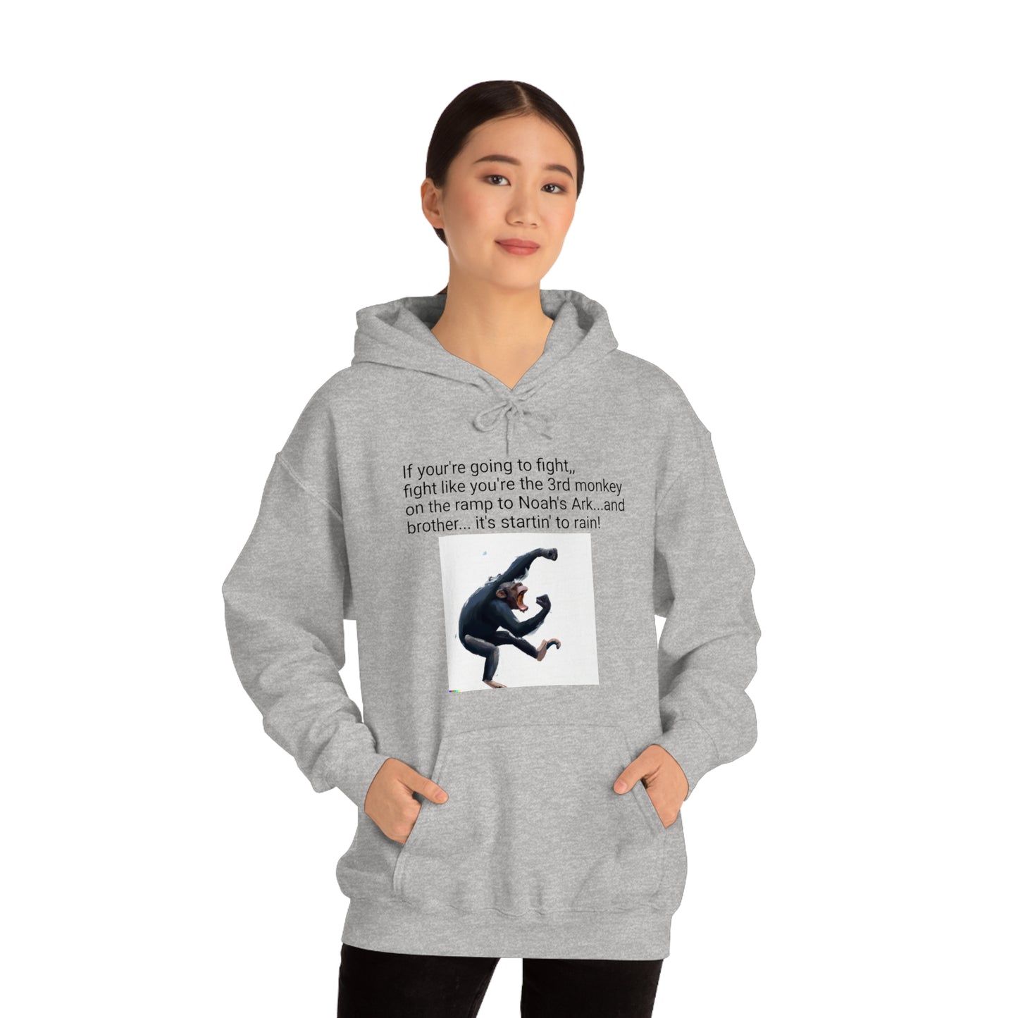 Fighting Monkey Mantra Unisex Heavy Blend™ Inspirational Hooded Sweatshirt