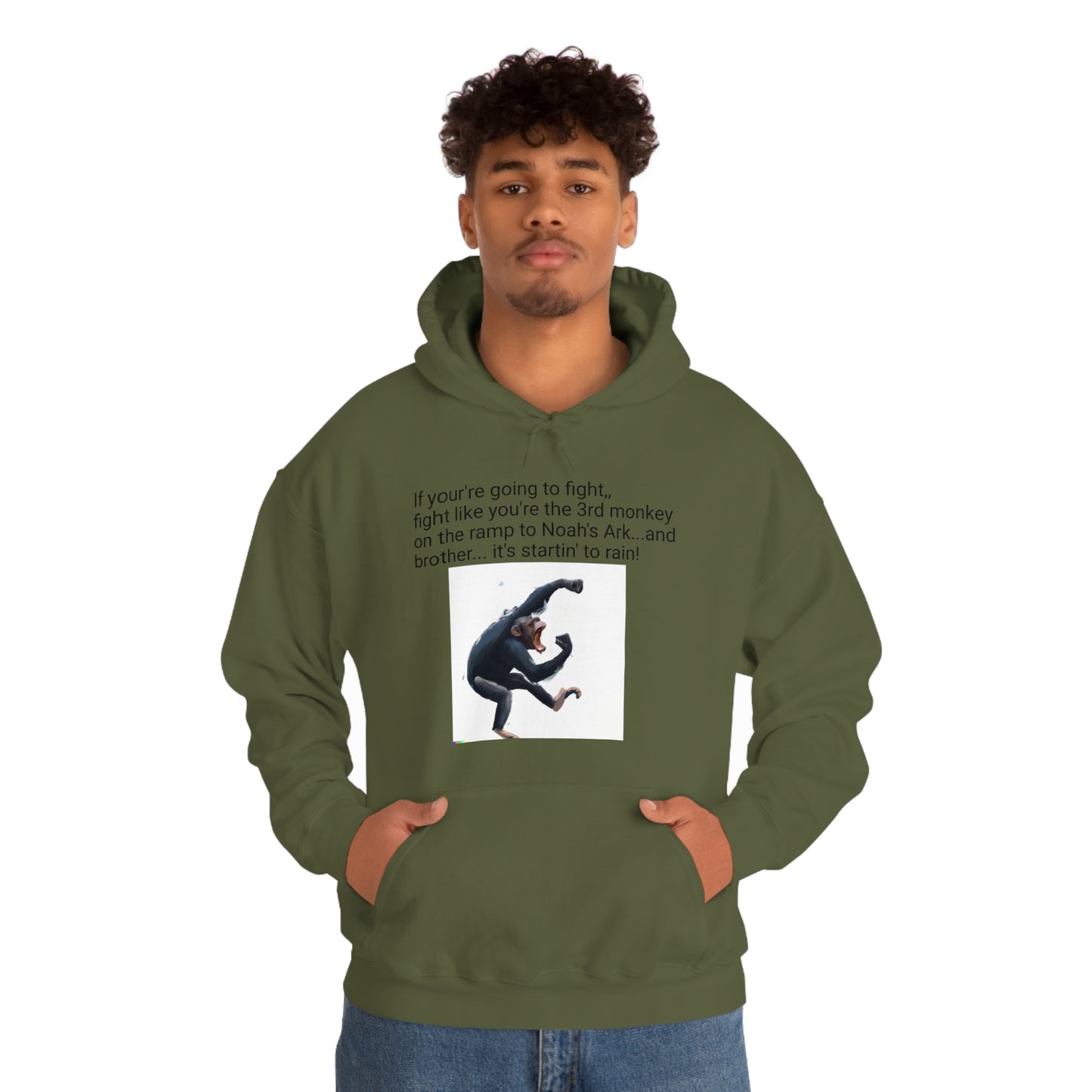 Fighting Monkey Mantra Unisex Heavy Blend™ Inspirational Hooded Sweatshirt