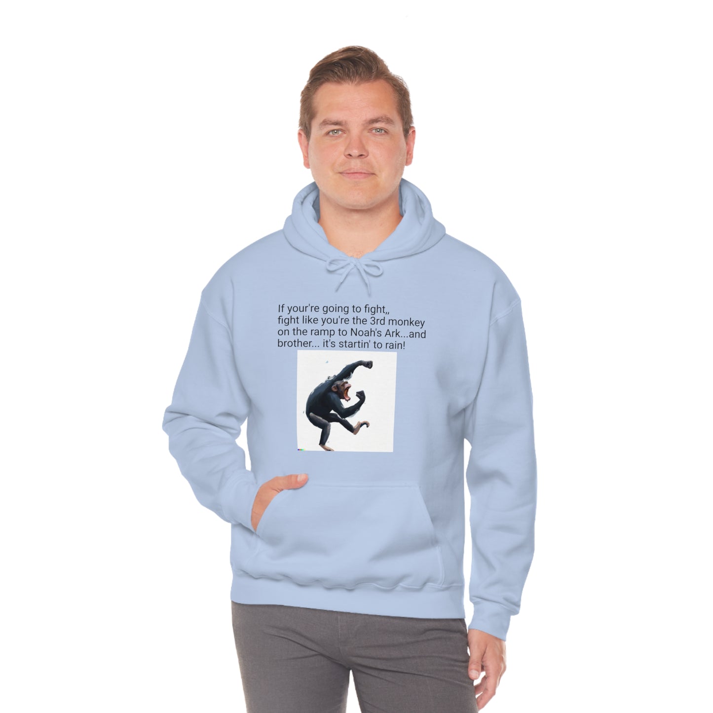Fighting Monkey Mantra Unisex Heavy Blend™ Inspirational Hooded Sweatshirt