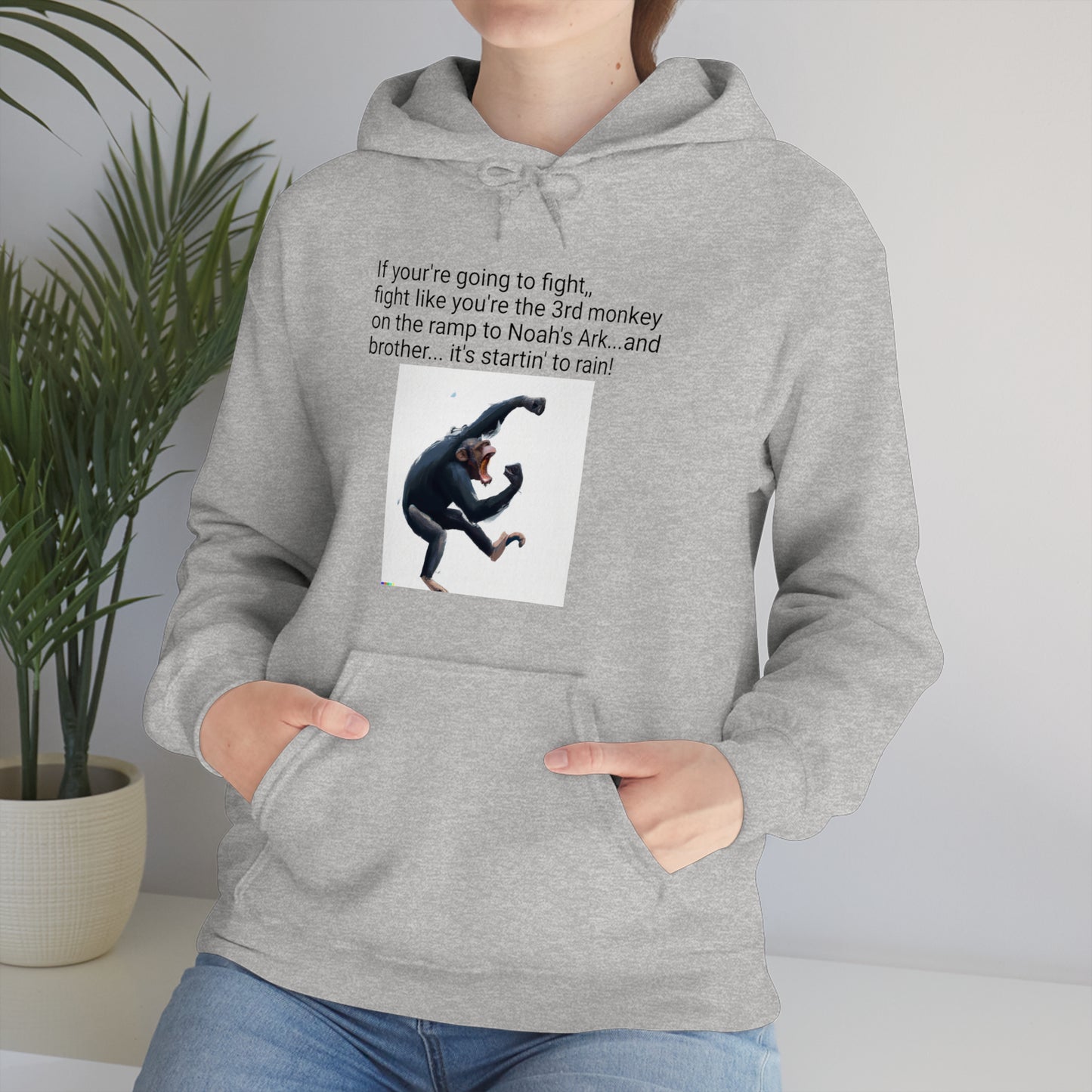Fighting Monkey Mantra Unisex Heavy Blend™ Inspirational Hooded Sweatshirt