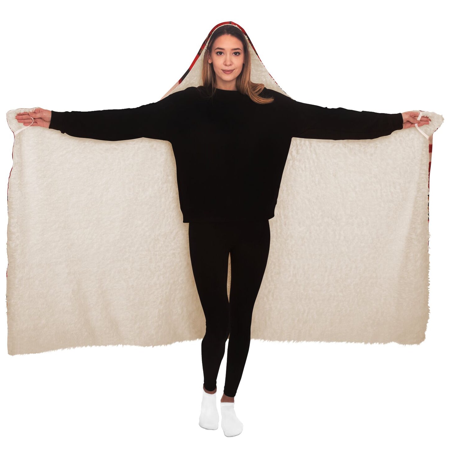 Warm and Comfy Mexican Falsa -Hooded Blanket - AOP