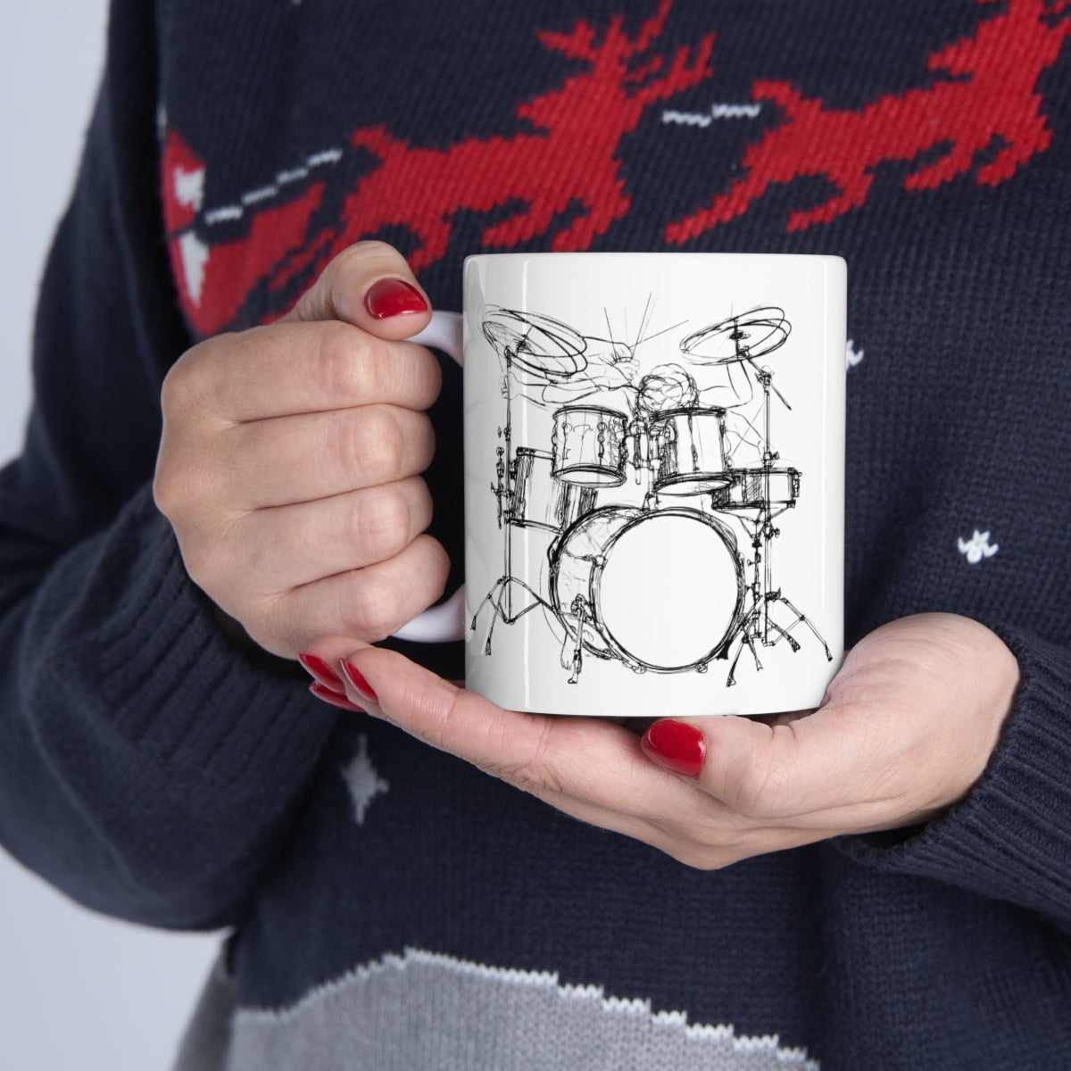 Drumming Ceramic Mug 11oz