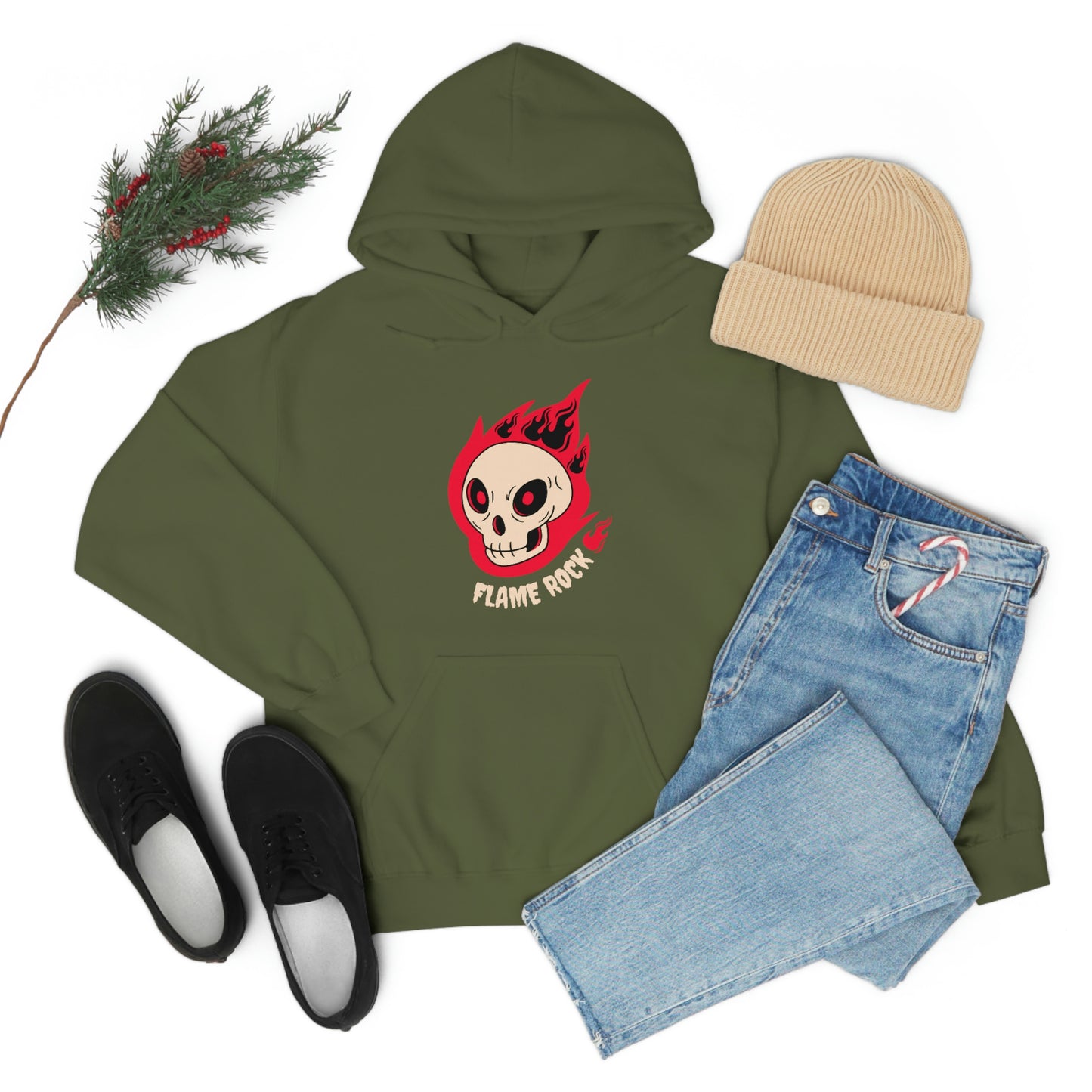 Cool Skeleton Flame Rock - Unisex Heavy Blend™ Hooded Sweatshirt