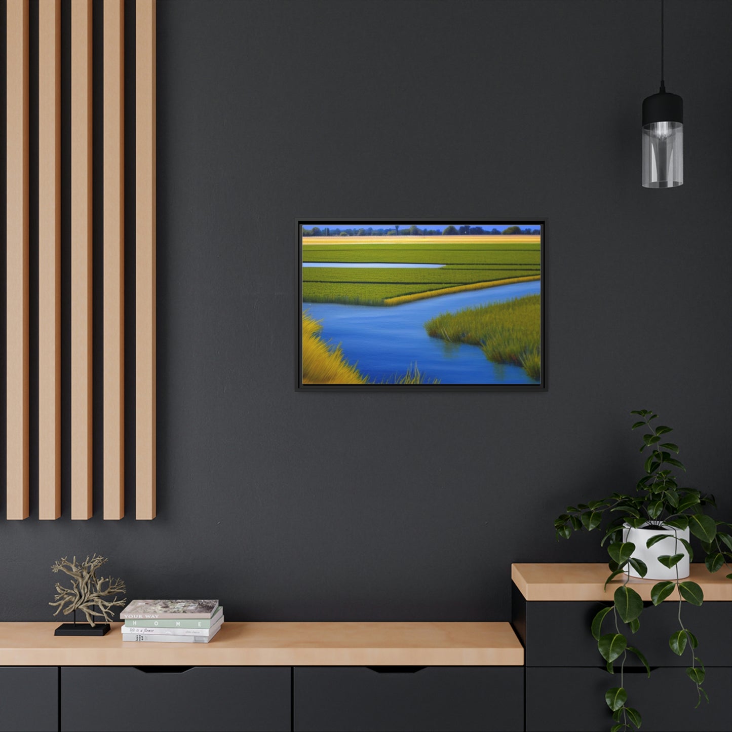 Sacramento Delta Image - Matte Canvas, Black Frame