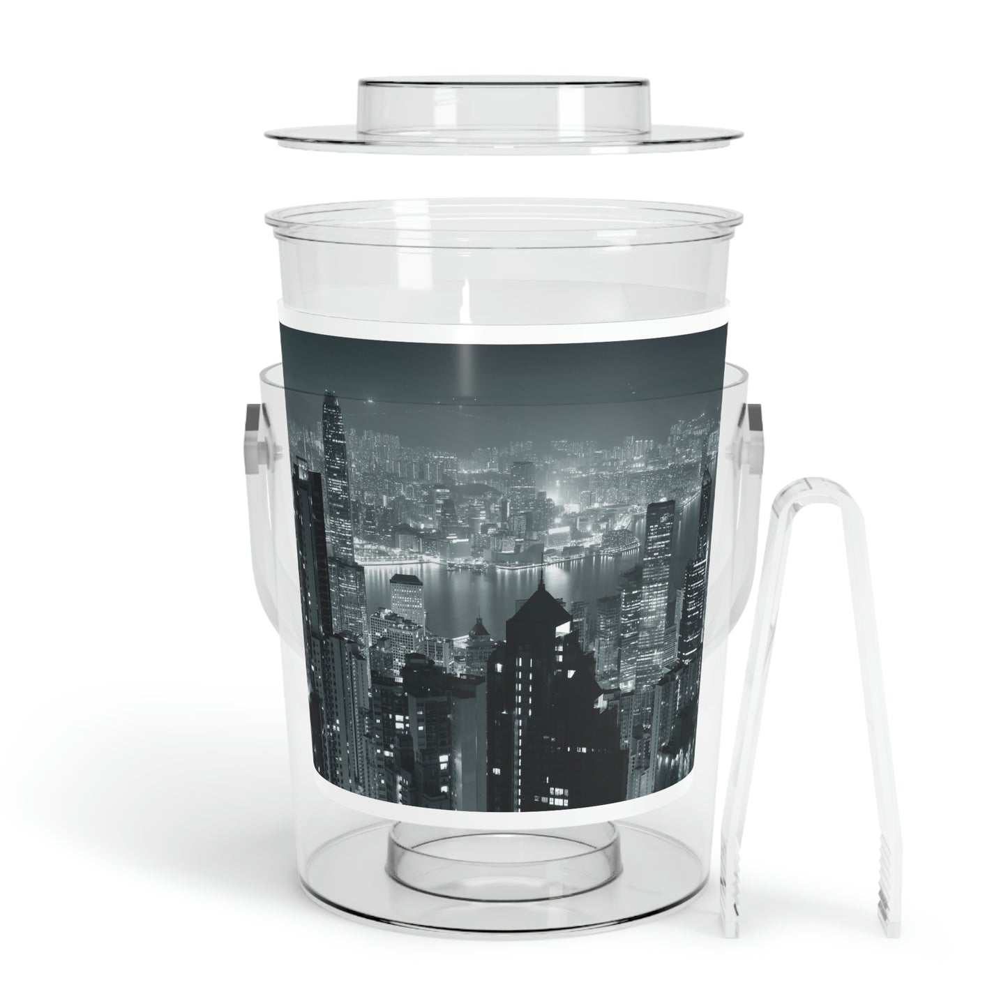 City Lights Ice Bucket with Tongs