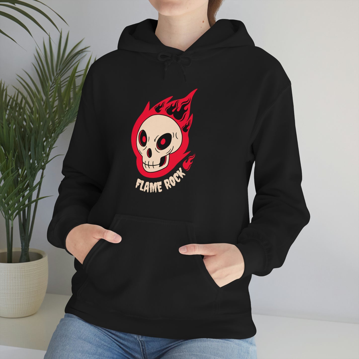 Cool Skeleton Flame Rock - Unisex Heavy Blend™ Hooded Sweatshirt