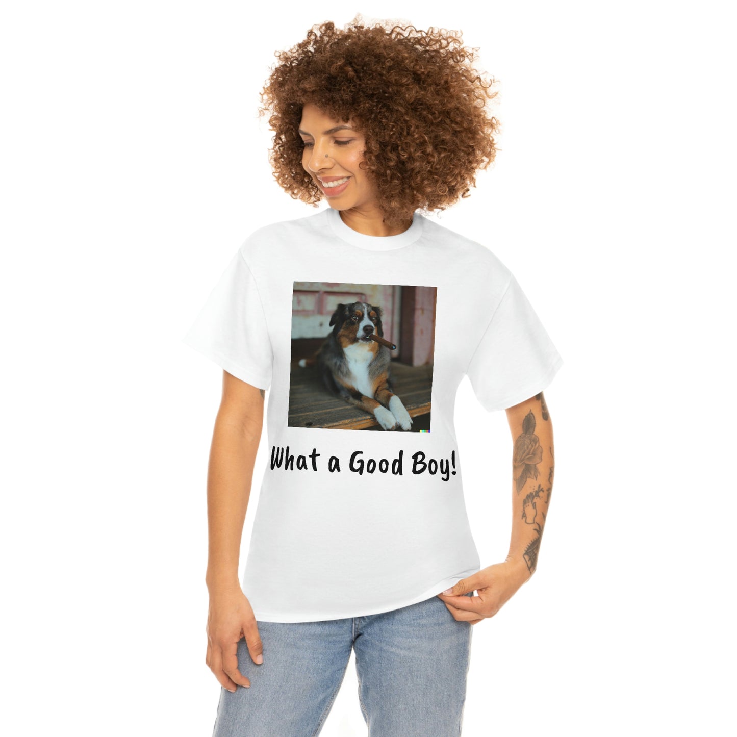 Aussie Smokin a Cigar - Unisex Heavy Cotton Tee