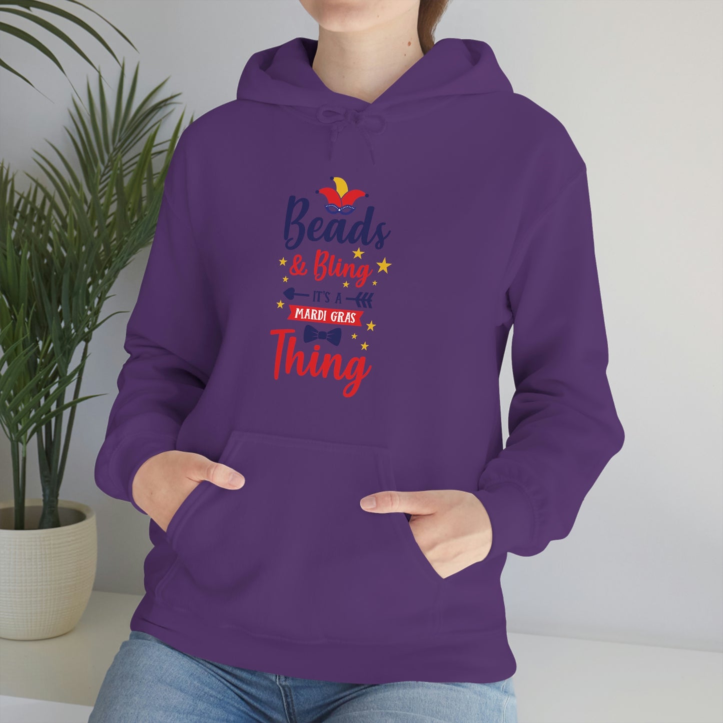 Mardi Gras Beads-Unisex Heavy Blend™ Hooded Sweatshirt