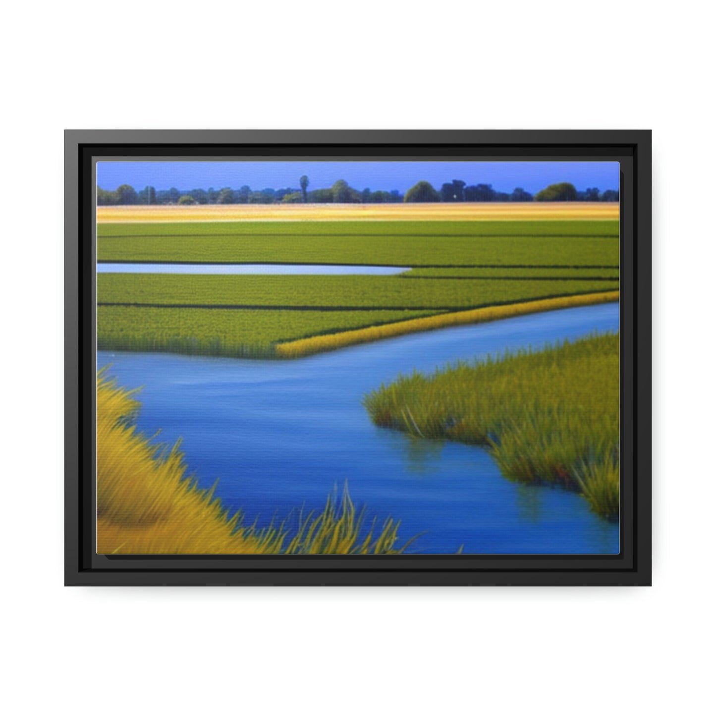 Sacramento Delta Image - Matte Canvas, Black Frame