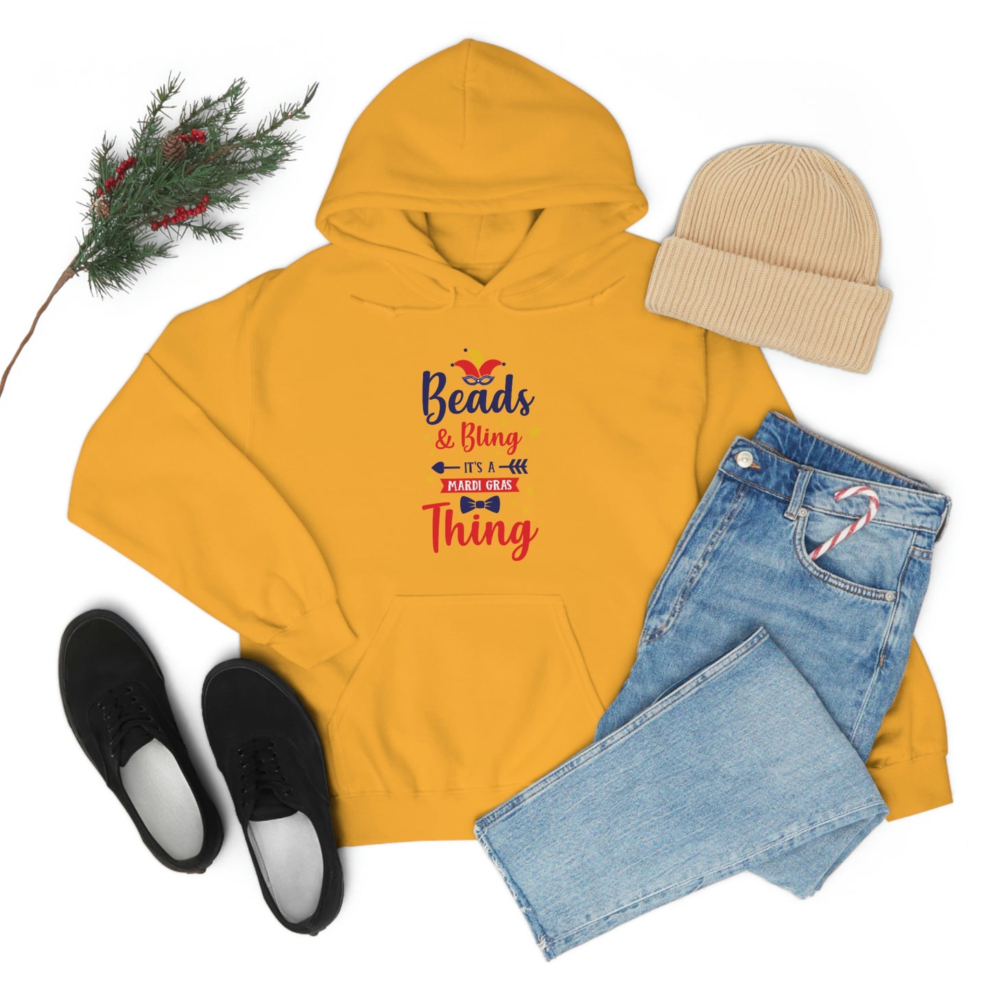 Mardi Gras Beads-Unisex Heavy Blend™ Hooded Sweatshirt