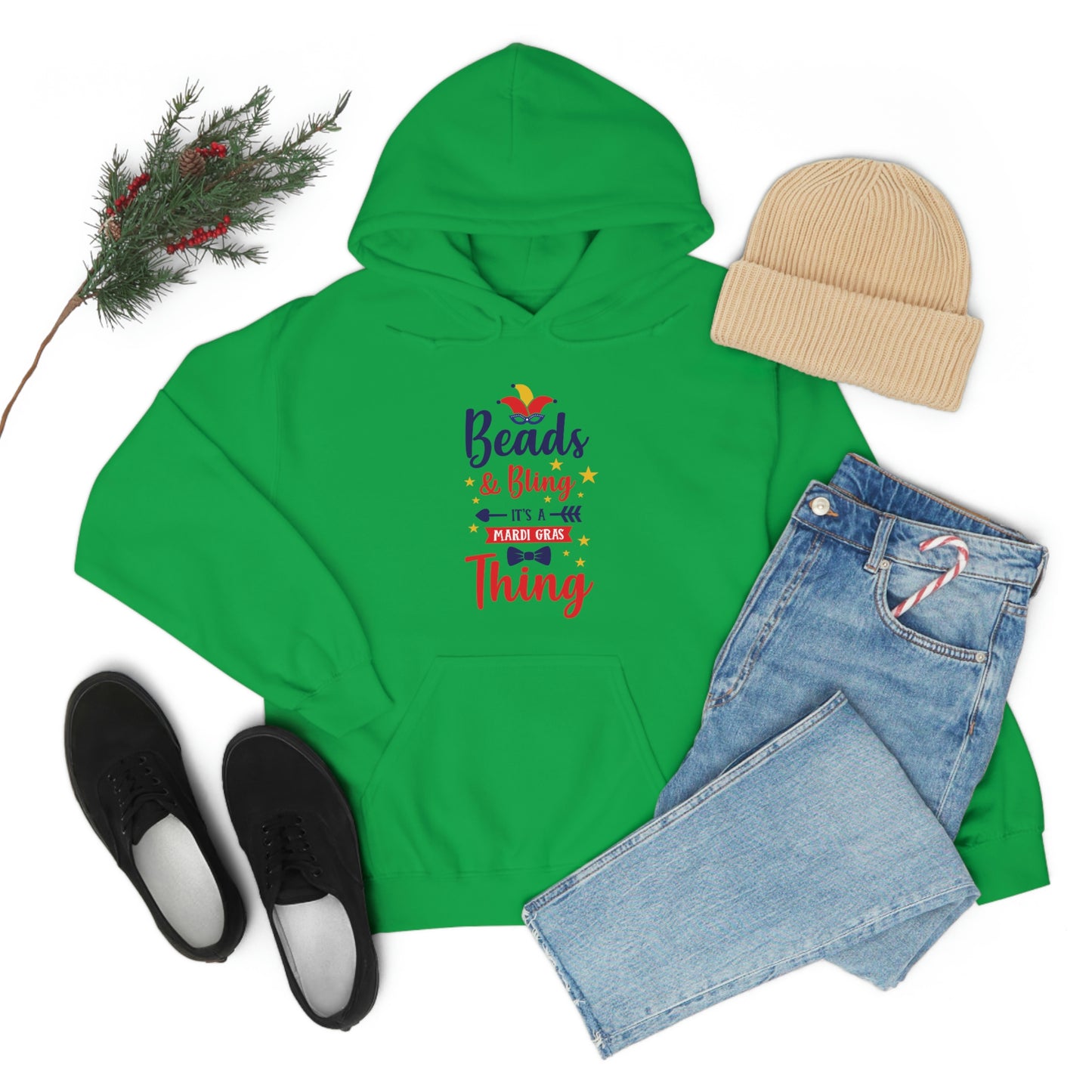 Mardi Gras Beads-Unisex Heavy Blend™ Hooded Sweatshirt