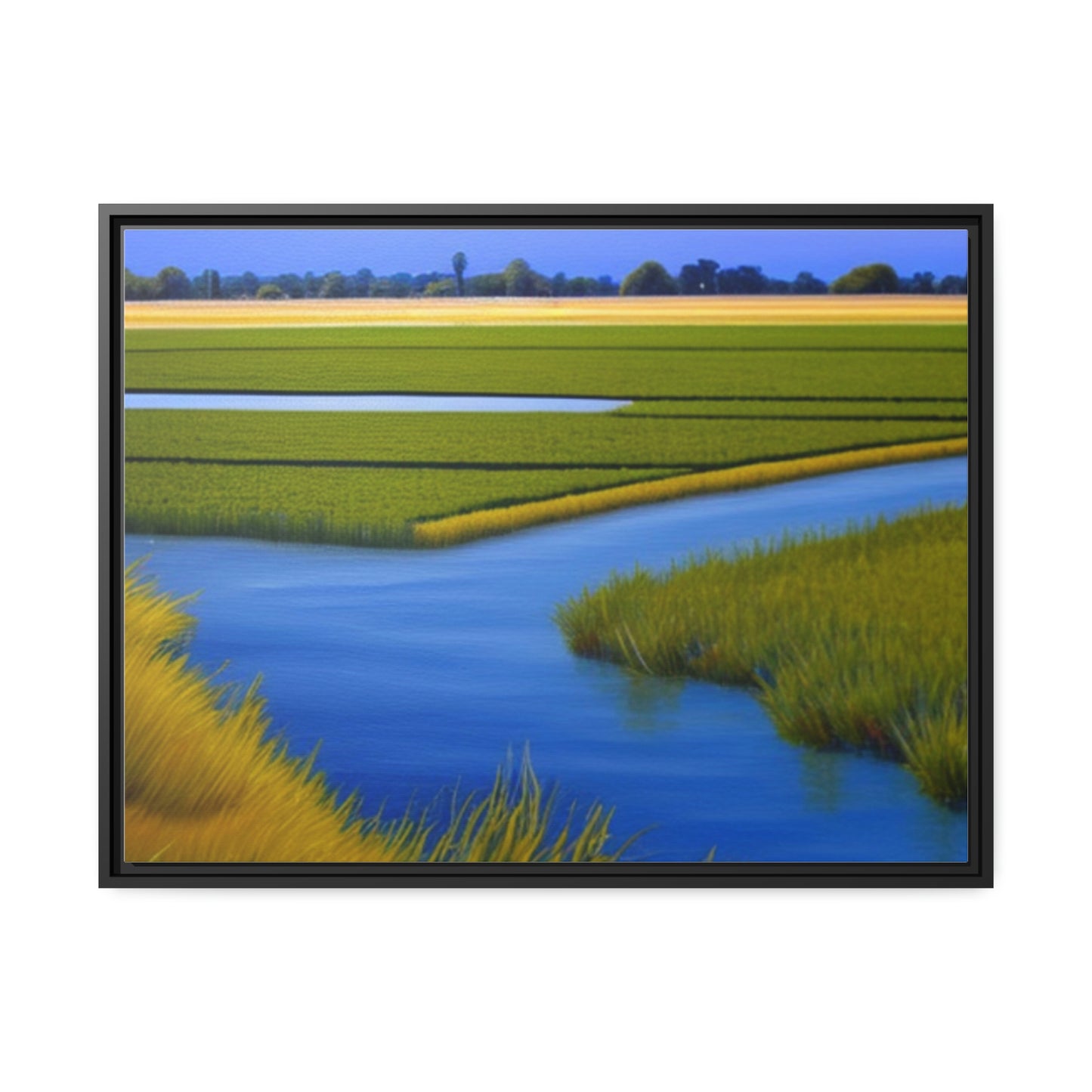 Sacramento Delta Image - Matte Canvas, Black Frame