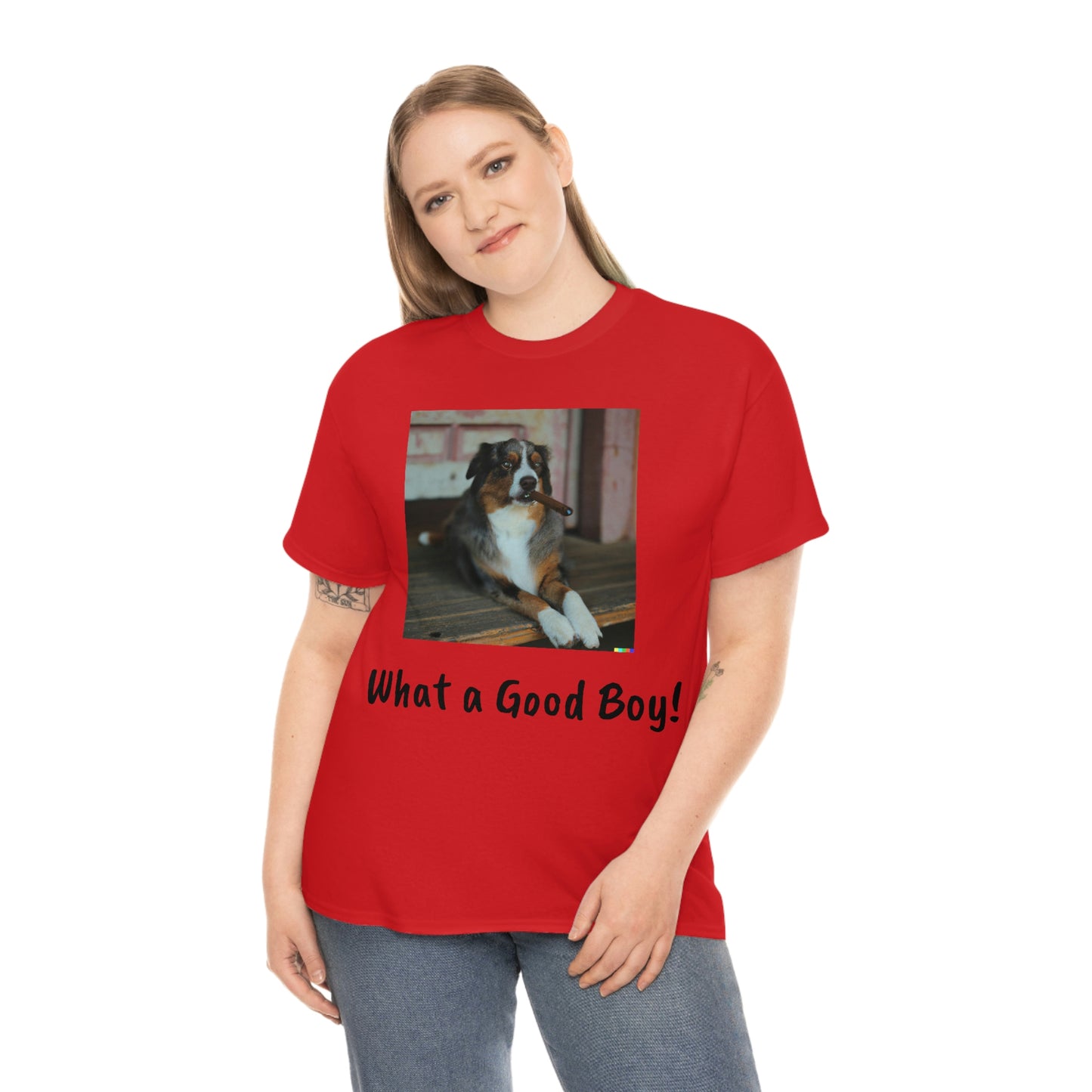 Aussie Smokin a Cigar - Unisex Heavy Cotton Tee