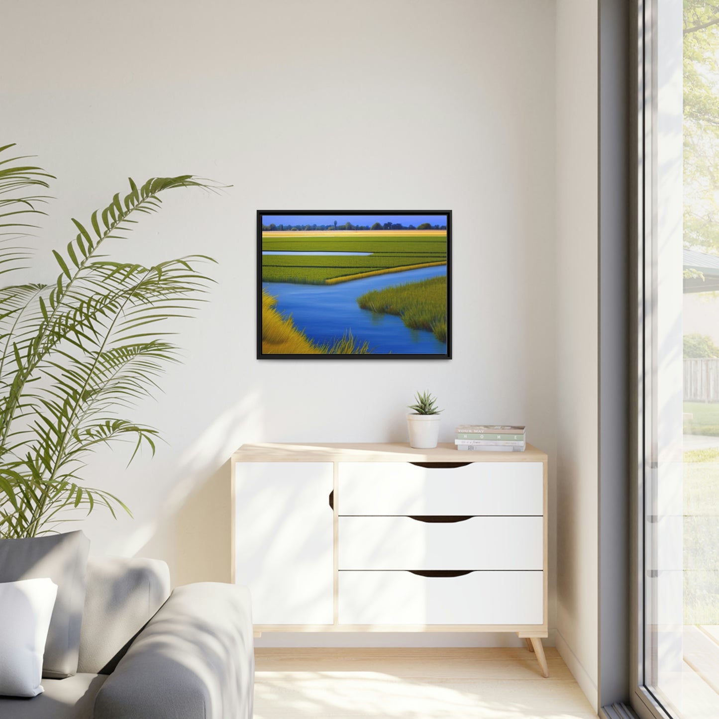 Sacramento Delta Image - Matte Canvas, Black Frame