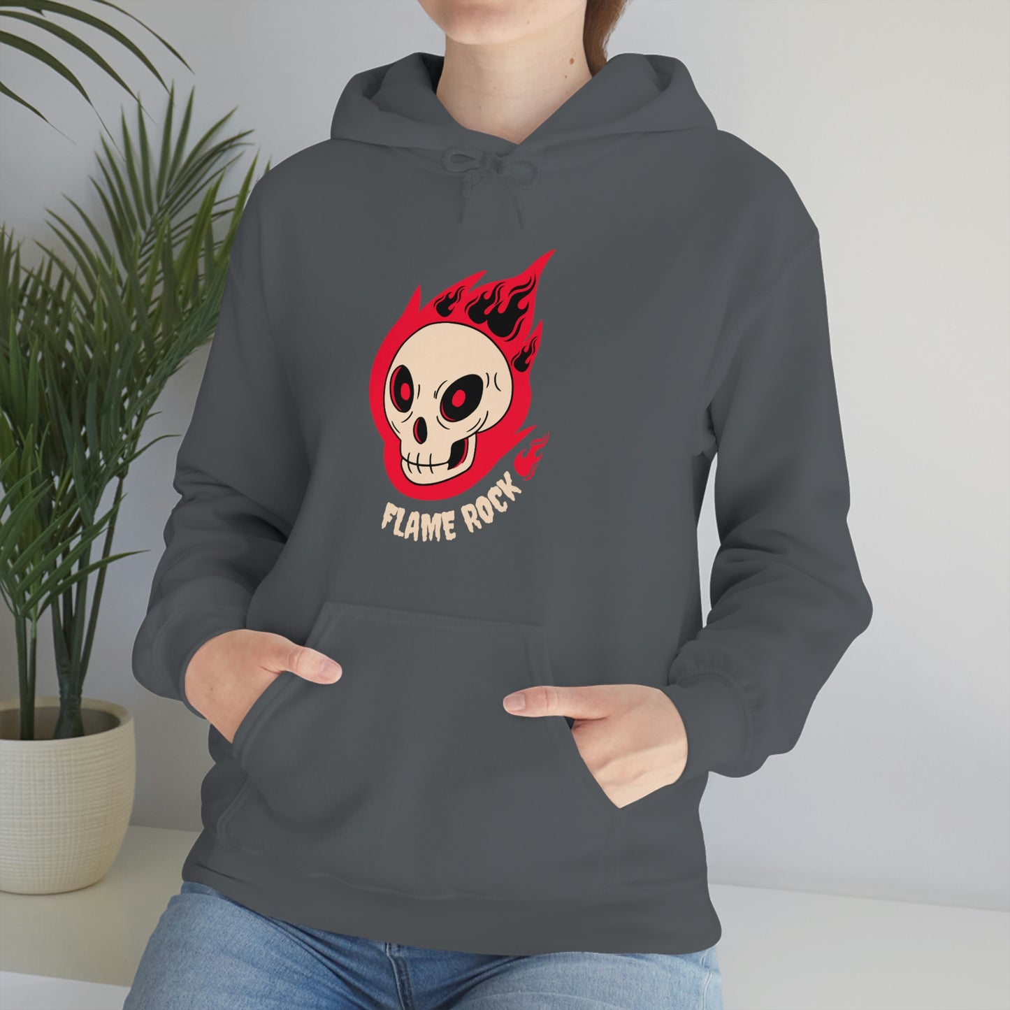 Cool Skeleton Flame Rock - Unisex Heavy Blend™ Hooded Sweatshirt