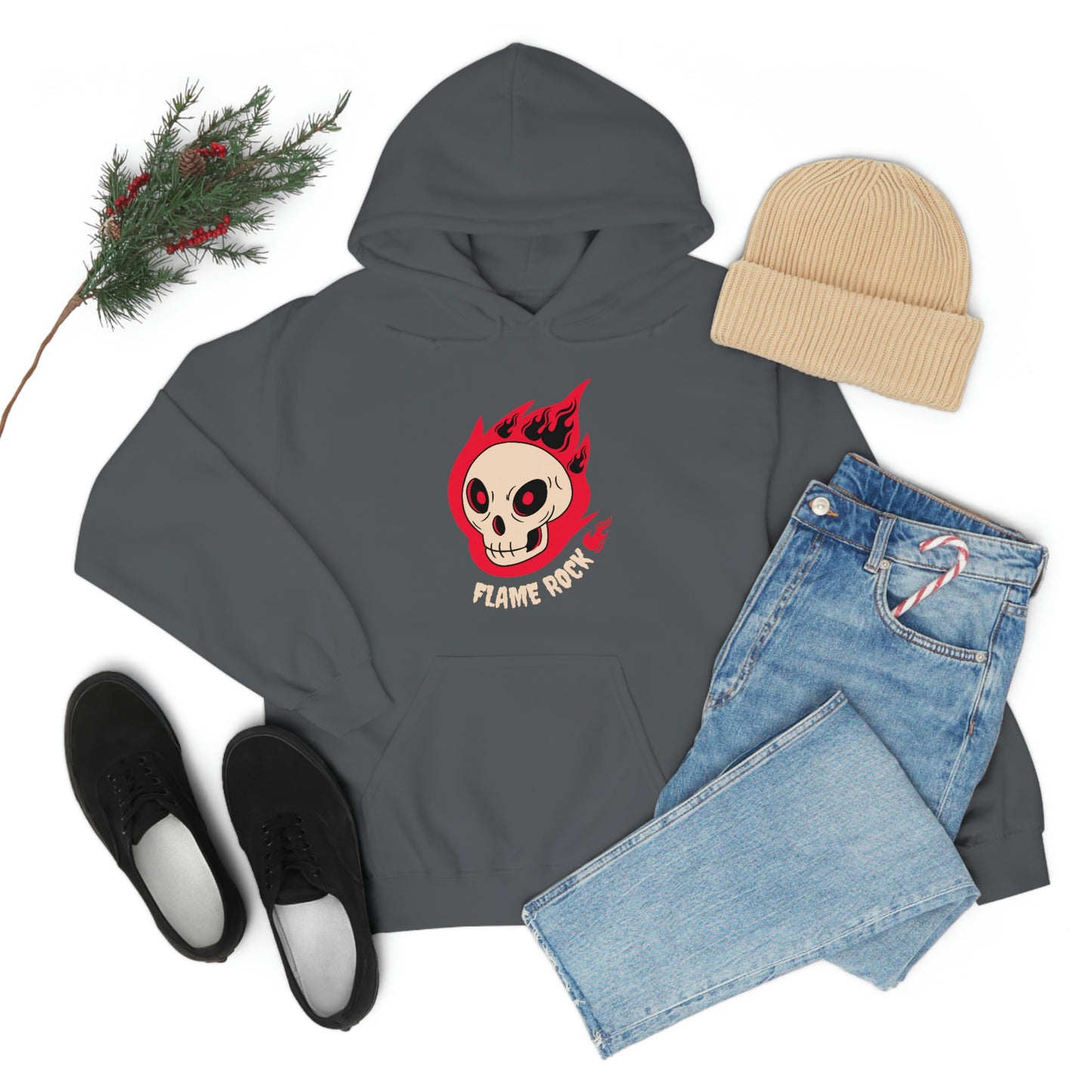 Cool Skeleton Flame Rock - Unisex Heavy Blend™ Hooded Sweatshirt