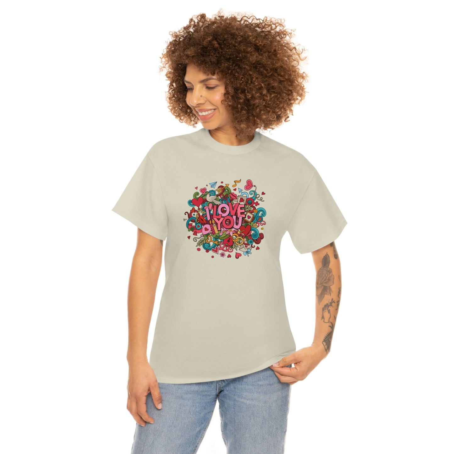 I Love You Collage -Unisex Heavy Cotton Tee