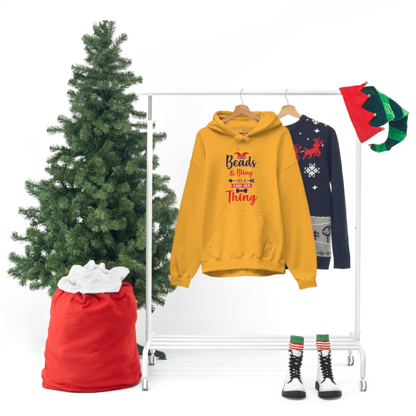 Mardi Gras Beads-Unisex Heavy Blend™ Hooded Sweatshirt