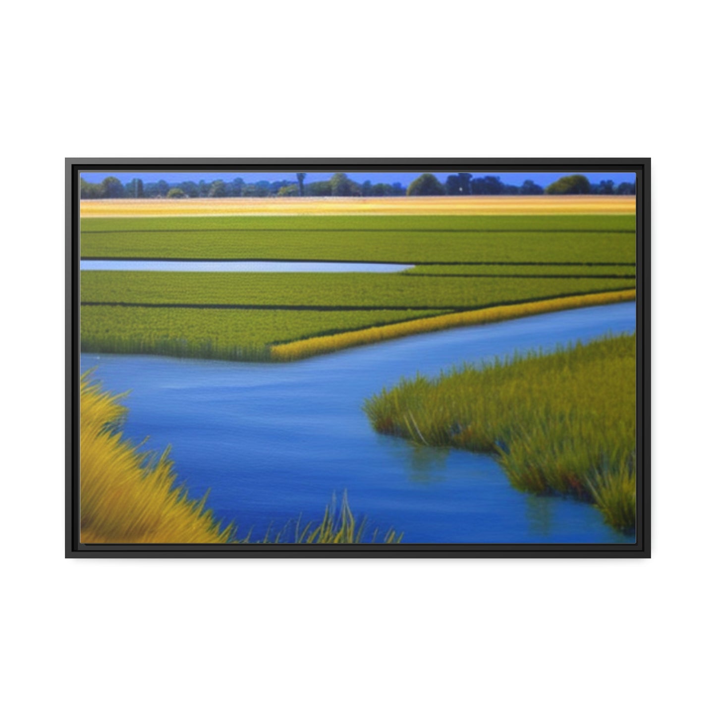 Sacramento Delta Image - Matte Canvas, Black Frame